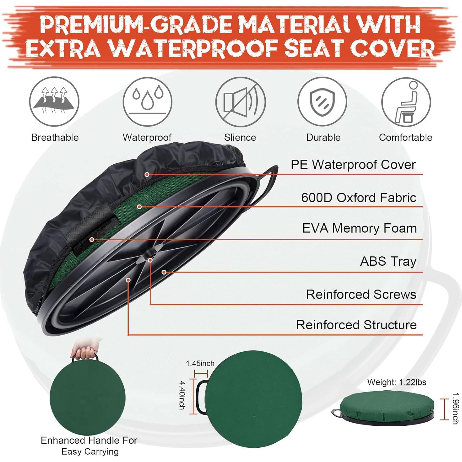 Asiento Giratorio 360° WarBull para Cubo de 5 Galones Verde