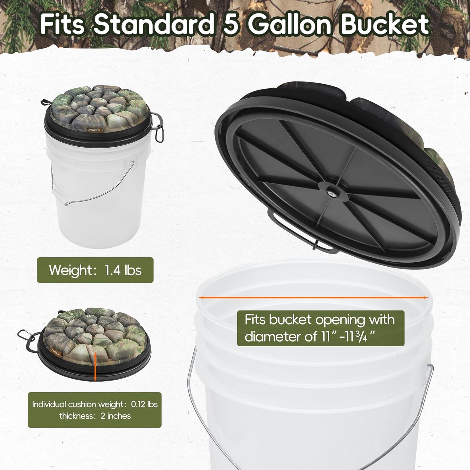 Asiento de Cubo Giratorio BLISSWILL 360° Camuflaje para Exterior