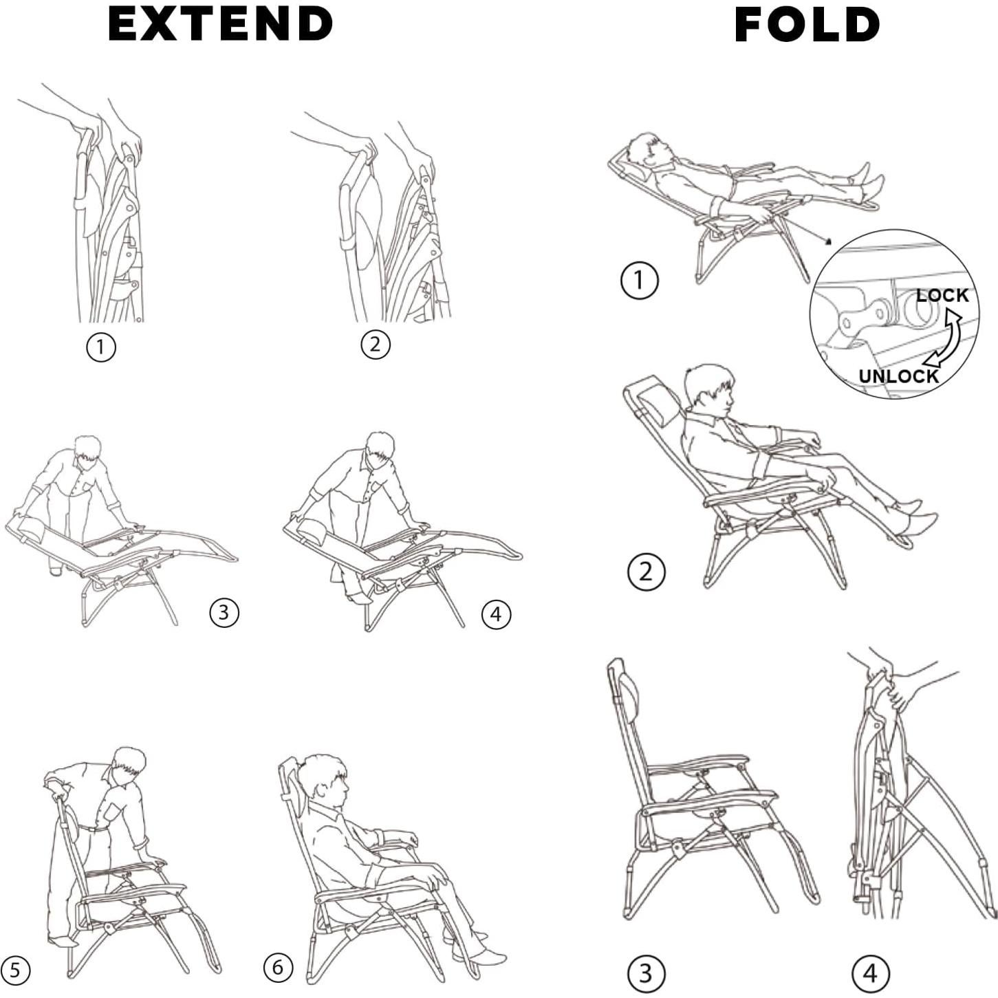 Oversized Padded Zero Gravity Lounge Chair, Foldable Patio Anti Gravity Reclining Chairs Folding Lawn Recliner with Cup Holder for Yard, Camping, Outdoor, Support 350 LBS, Black