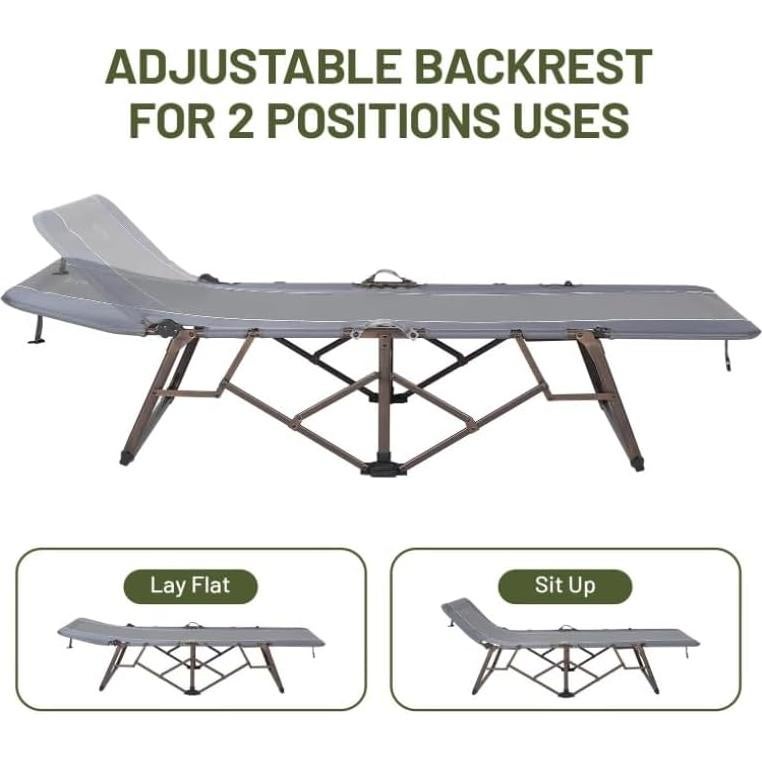 Cama Plegable XL Timber Ridge con Respaldo Ajustable 136kg