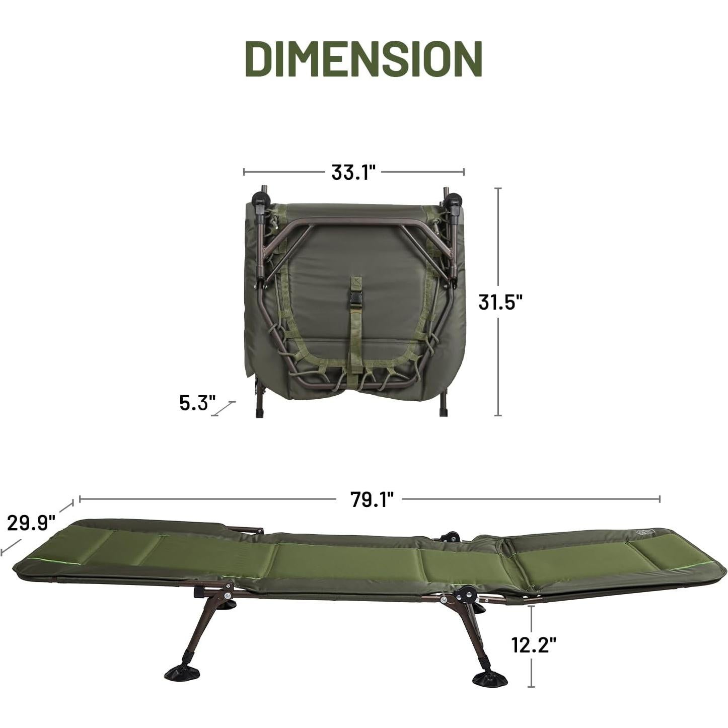 Cama de Camping Plegable Timber Ridge con Colchón 201 cm