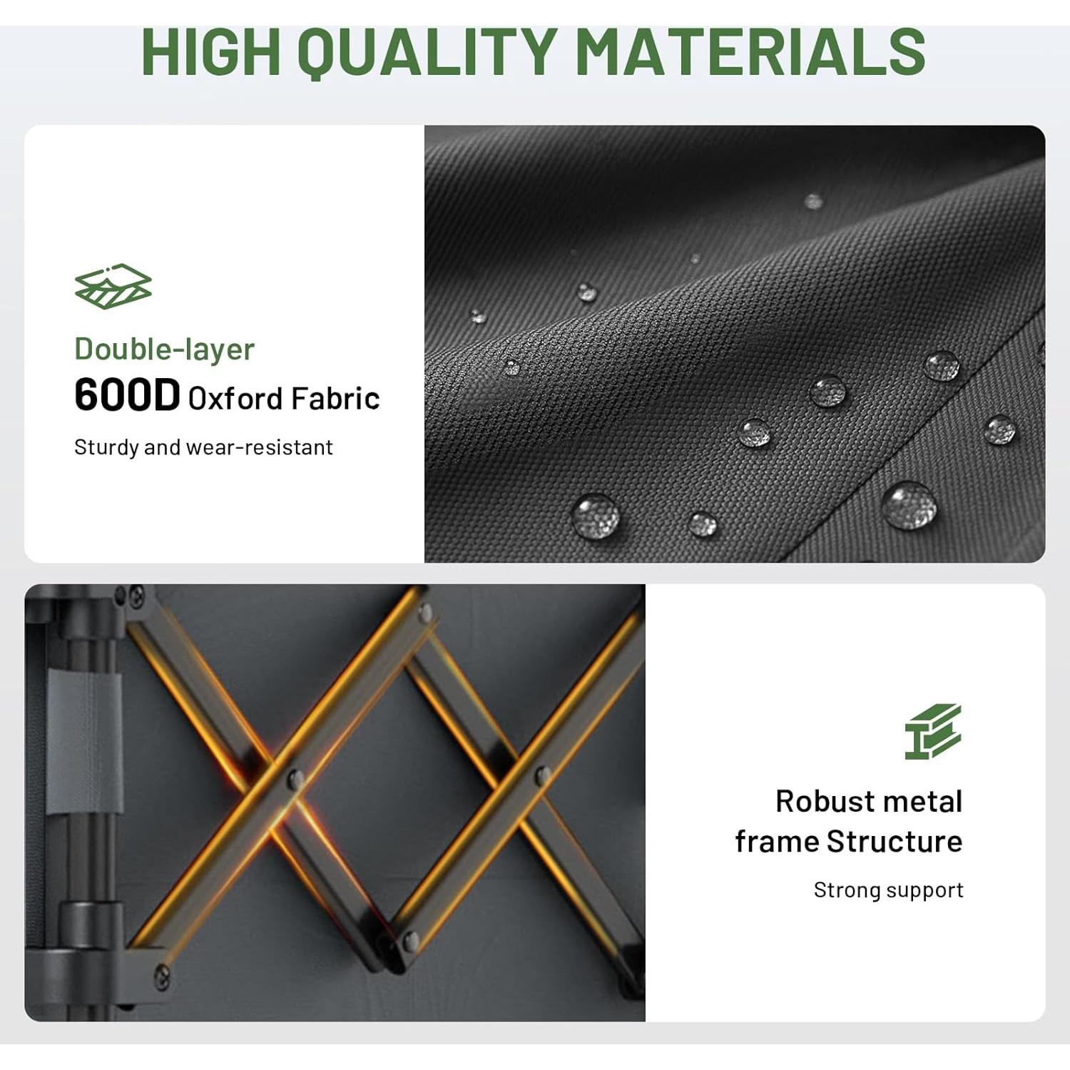 Collapsible Wagon Cart with Brakes, 200L Large Capacity Compact Portable Easy to Carry Folding Wagon, Utility Grocery Cart for Camping, Gardening, Shopping