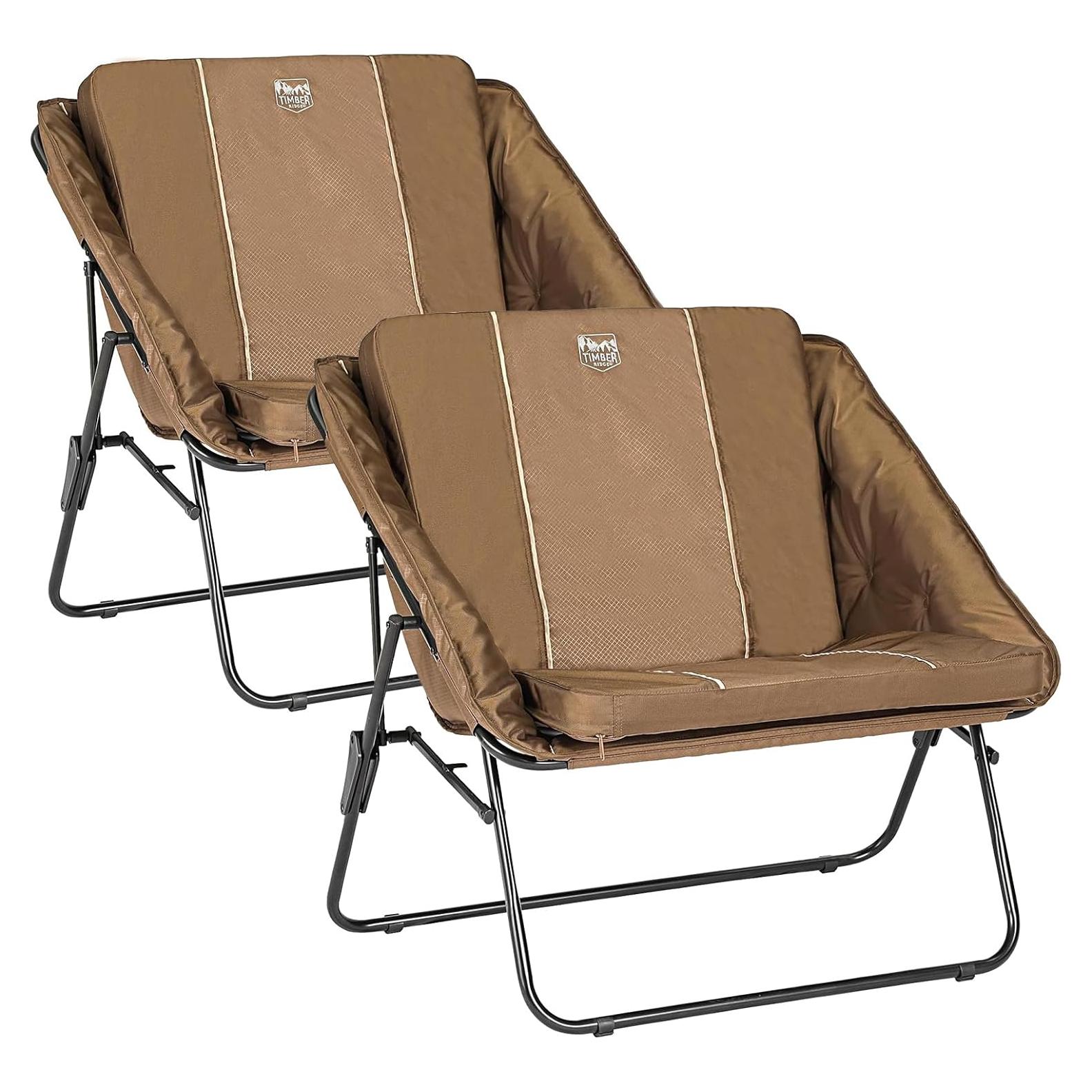 Silla Plegable Sobredimensionada Timber Ridge con Cojín para Mascotas