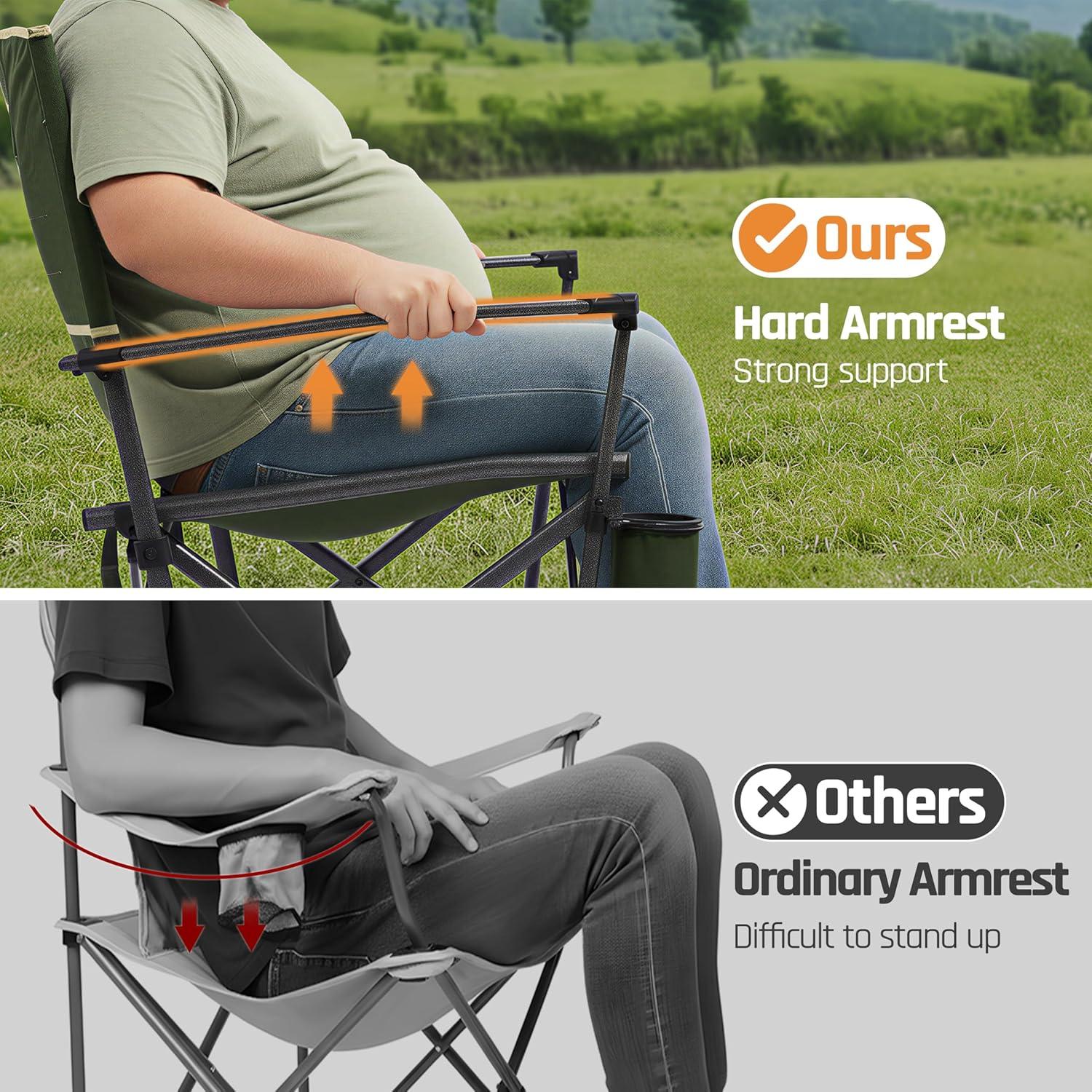 Silla de Camping Plegable DMH OUTDOORS FC-339 Verde 400 lbs