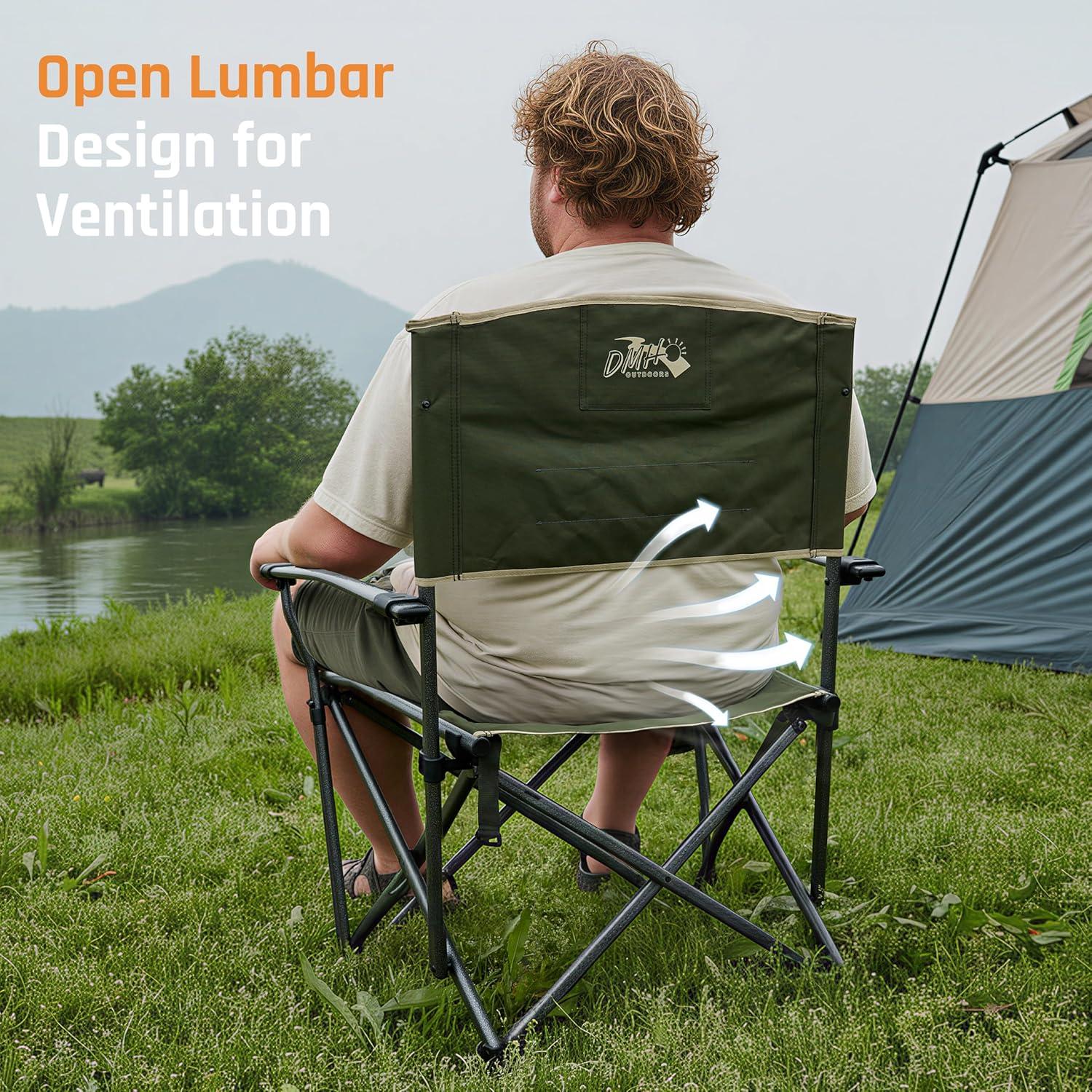 Silla de Camping Plegable DMH OUTDOORS FC-339 Verde 400 lbs