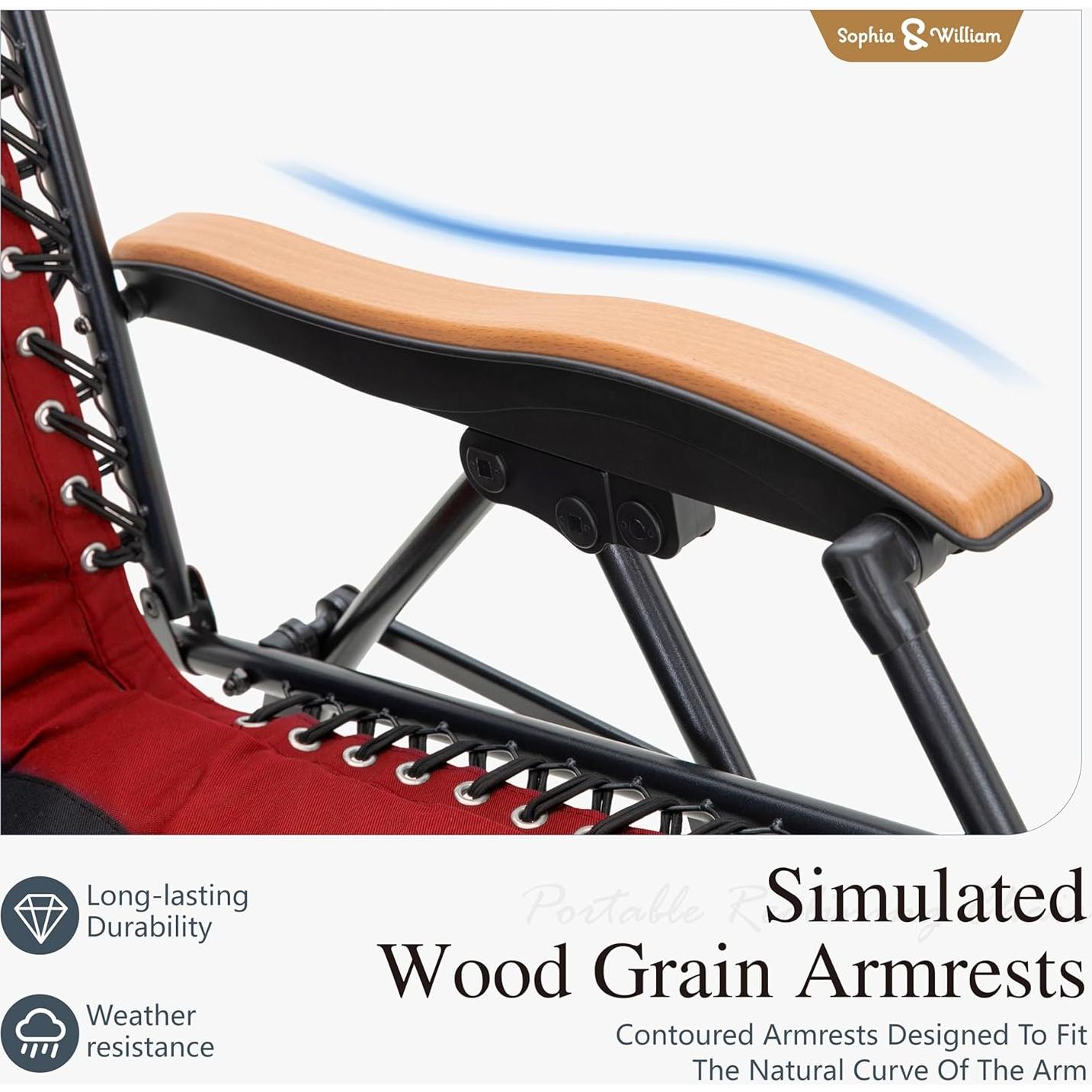 Conjunto de 2 Sillas Reclinado XL Sophia & William Rojo