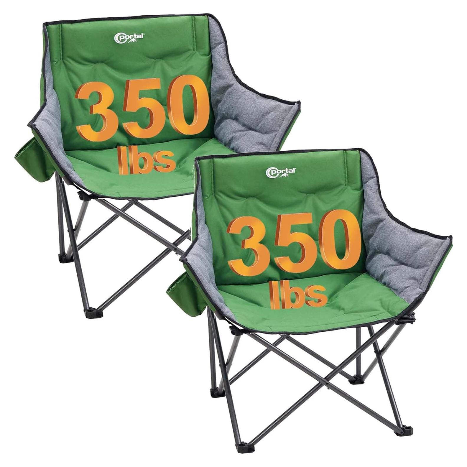 Silla de Camping Plegable PORTAL Extra Ancha 158.76 kg Verde