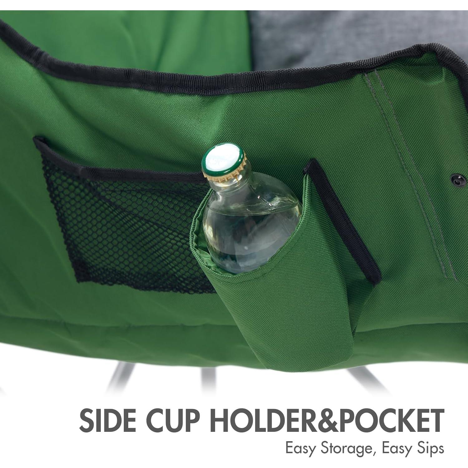 Silla de Camping Plegable PORTAL Extra Ancha 158.76 kg Verde