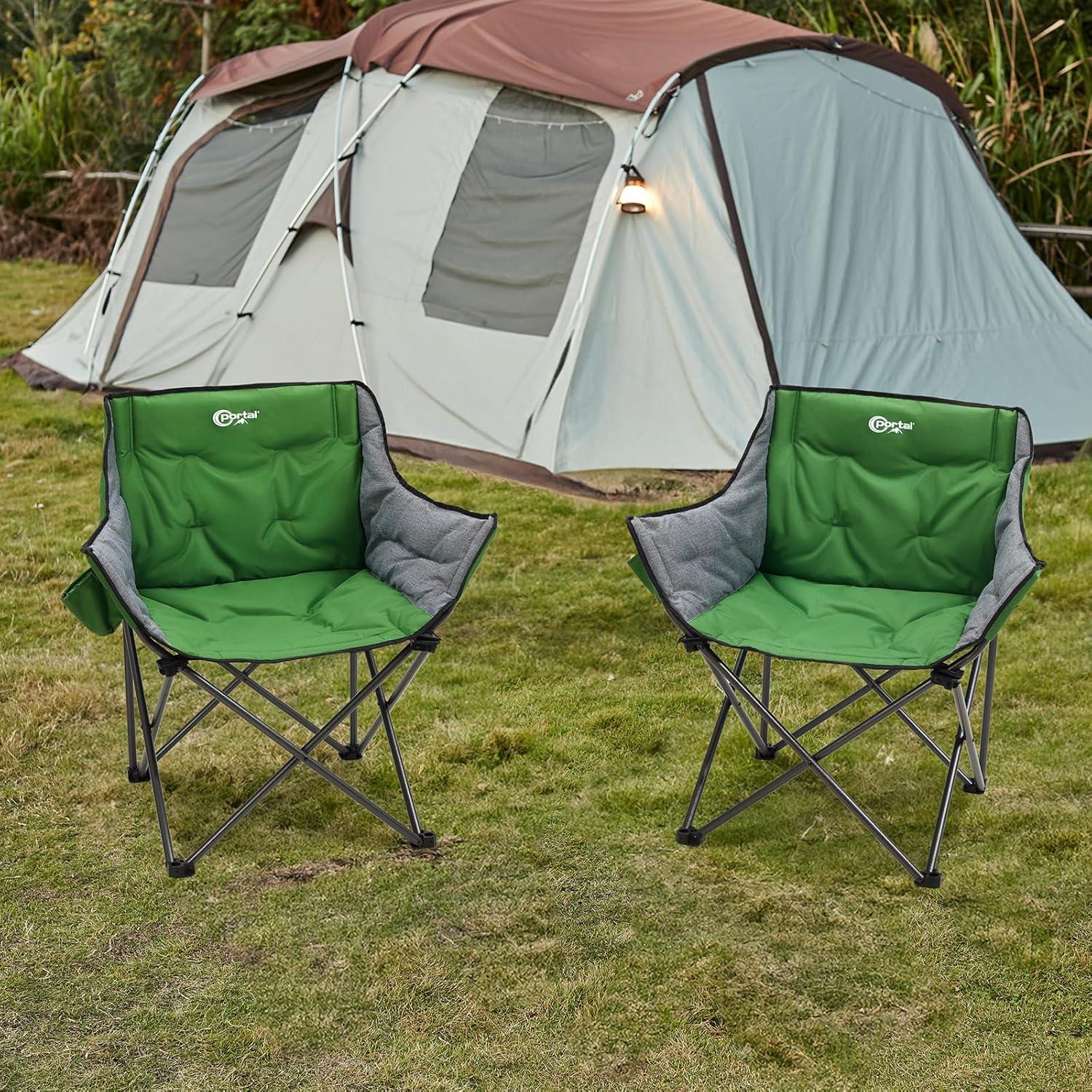 Silla de Camping Plegable PORTAL Extra Ancha 158.76 kg Verde