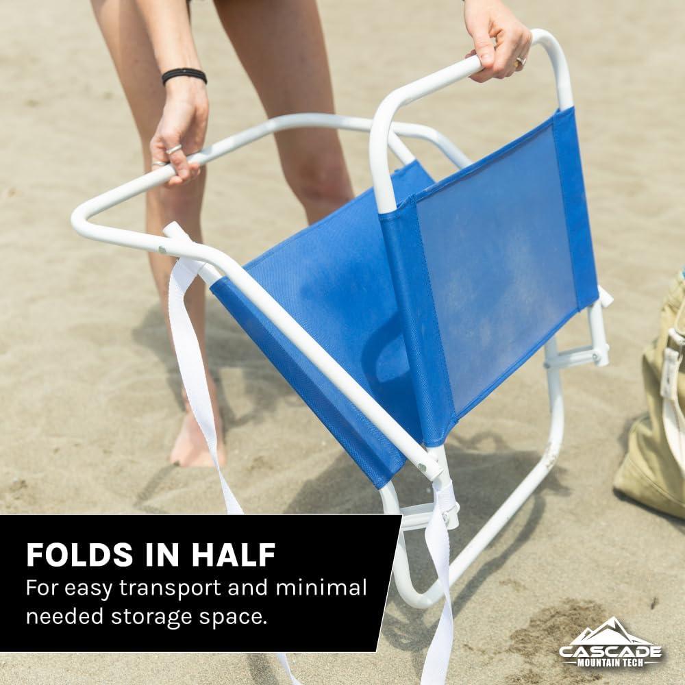 Silla de Playa Plegable Cascade Mountain Tech Azul 113kg