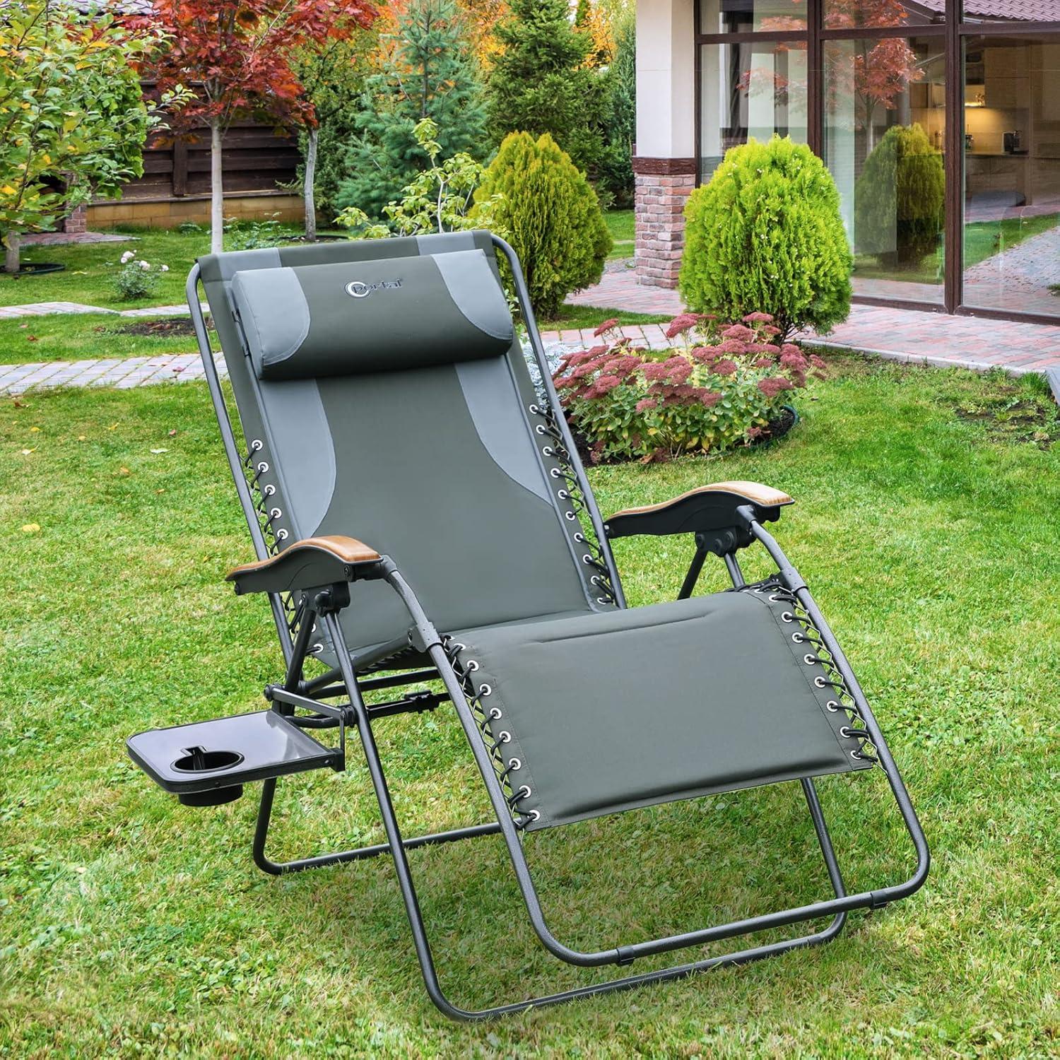 Silla de Patio Reclinable Portal XL con Cojines y Porta Vasos