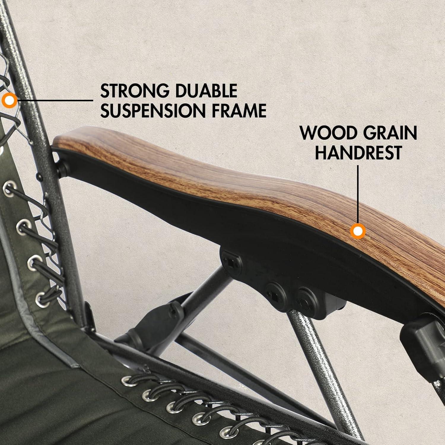 Silla de Patio Reclinable Portal XL con Cojines y Porta Vasos