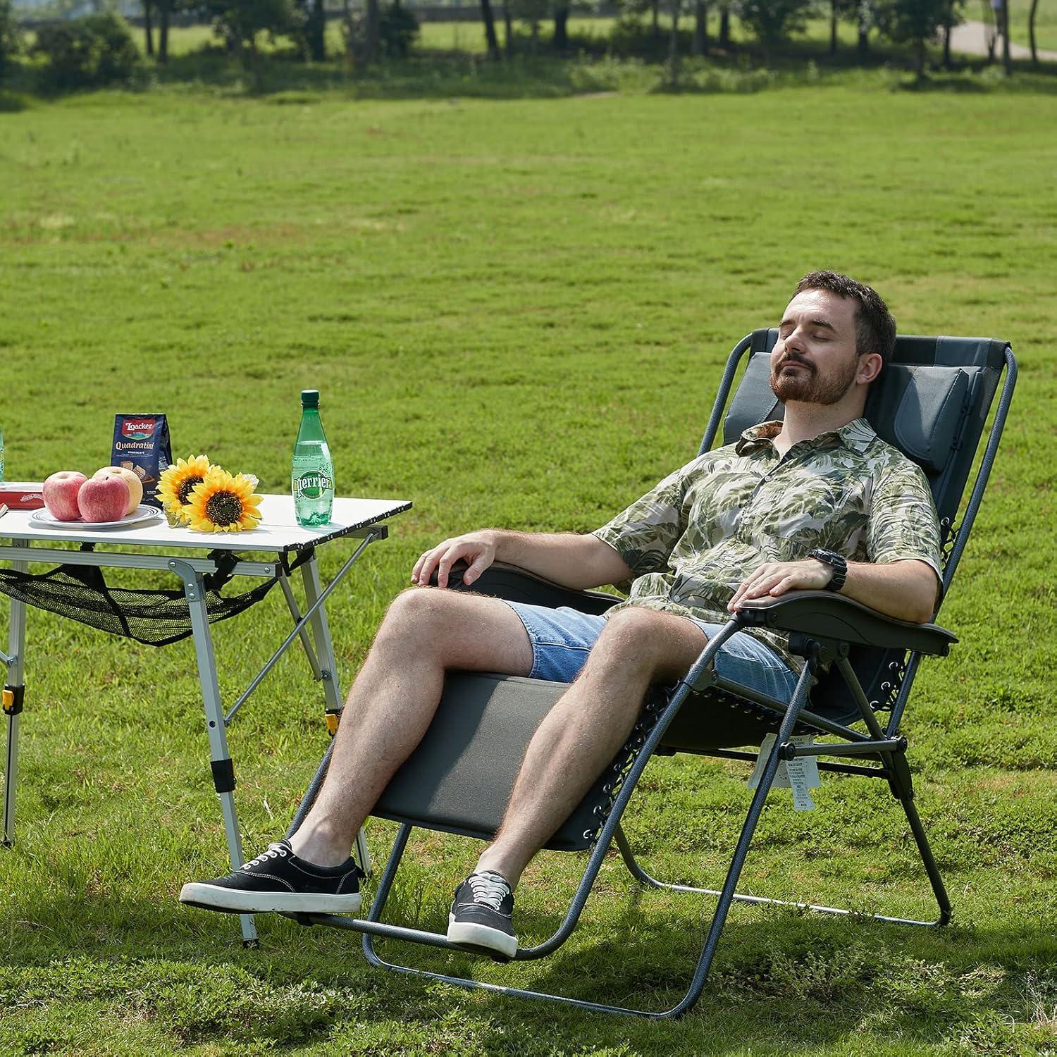 Silla de Patio Reclinable Portal XL con Cojines y Porta Vasos