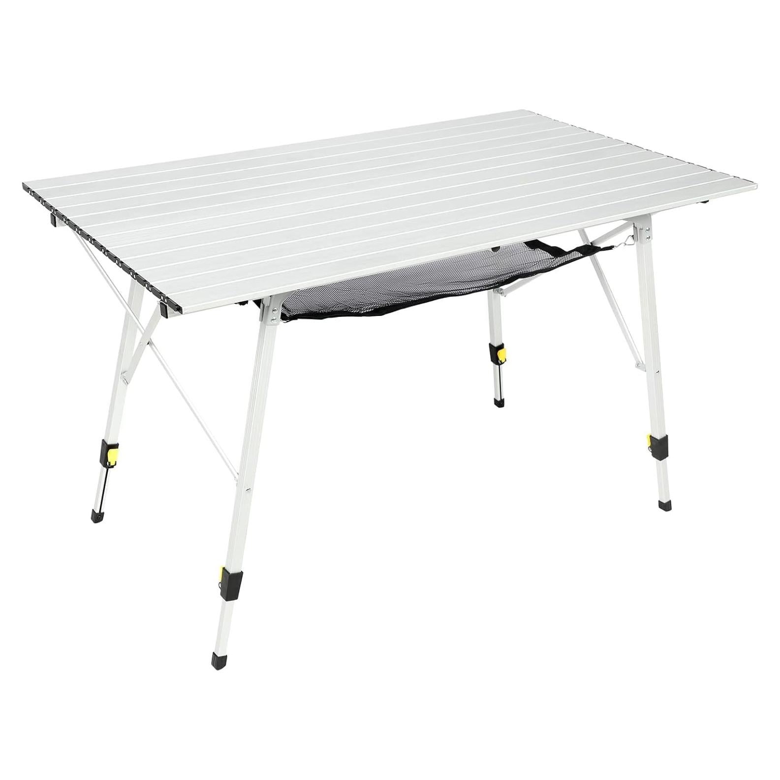 Mesa Camping PORTAL Plegable 120x70 cm Plata con Bolsa