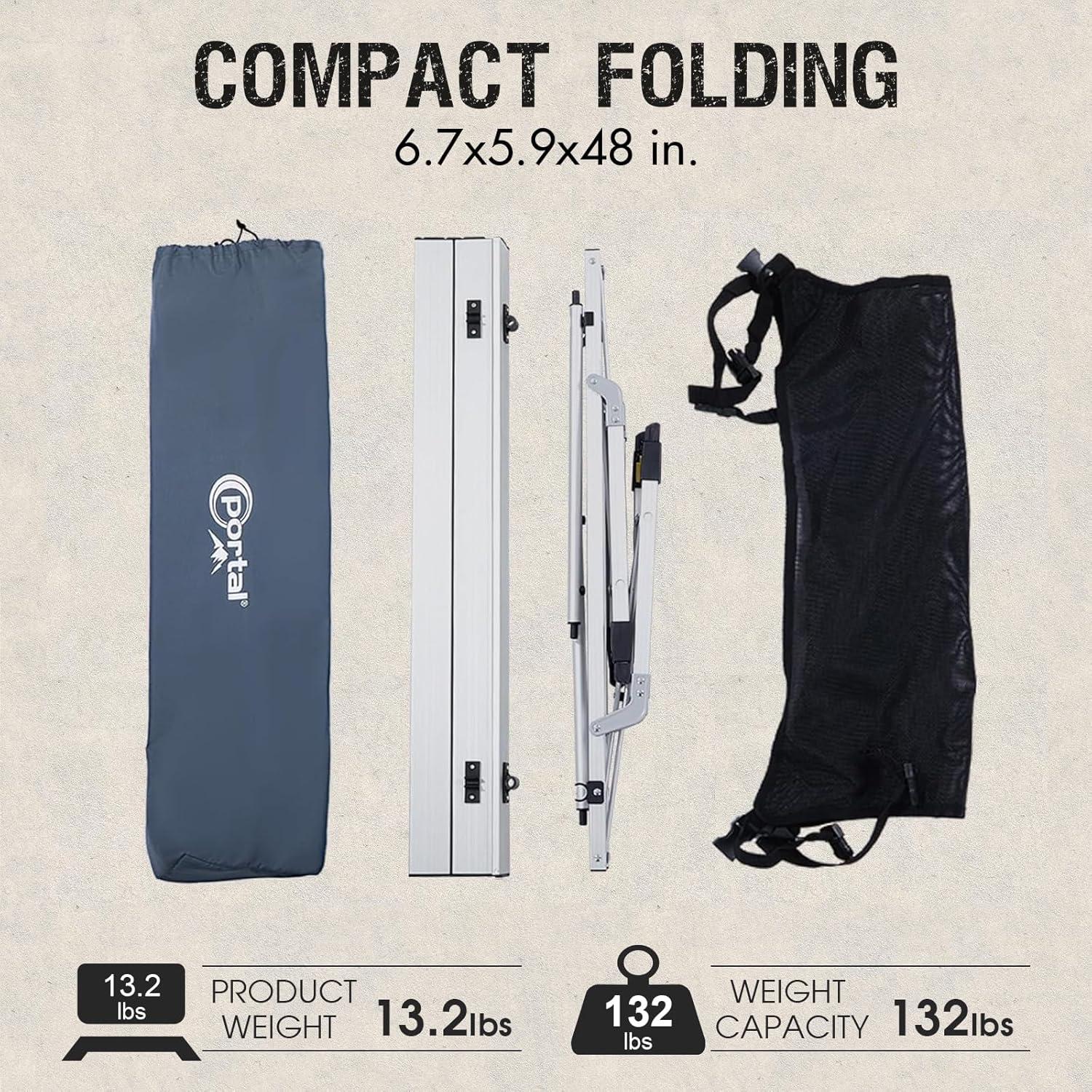 Mesa Camping PORTAL Plegable 120x70 cm Plata con Bolsa
