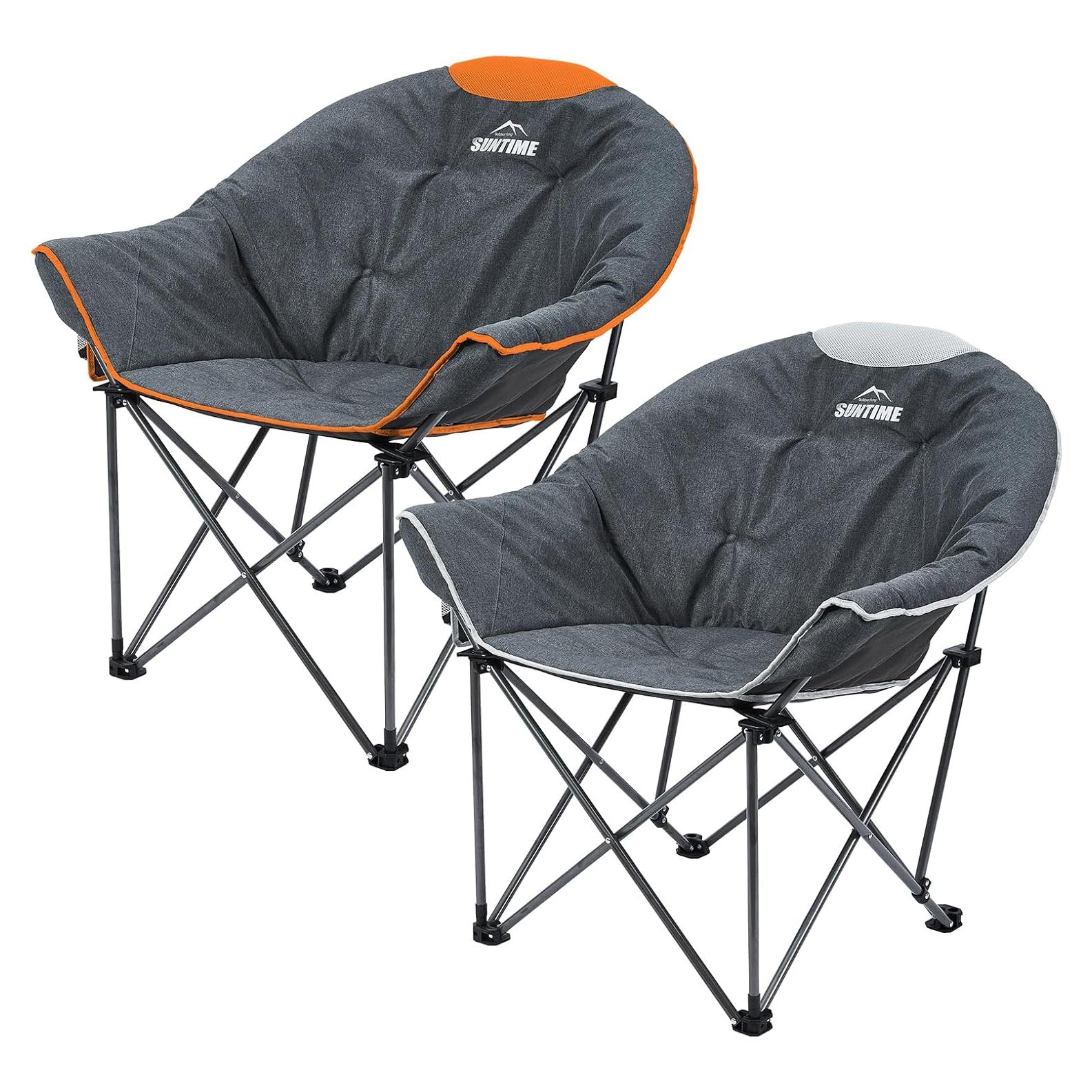 Sillón de Camping Plegable Outdoor Living Suntime Gris Naranja