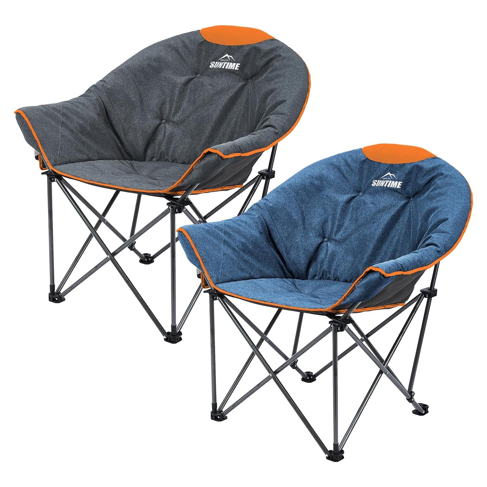 Sillón de Camping Plegable Outdoor Living Suntime - Gris y Denim