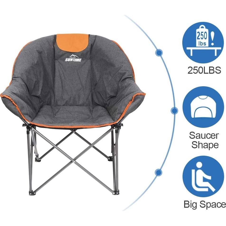 Sillón de Camping Plegable Outdoor Living Suntime - Gris y Denim