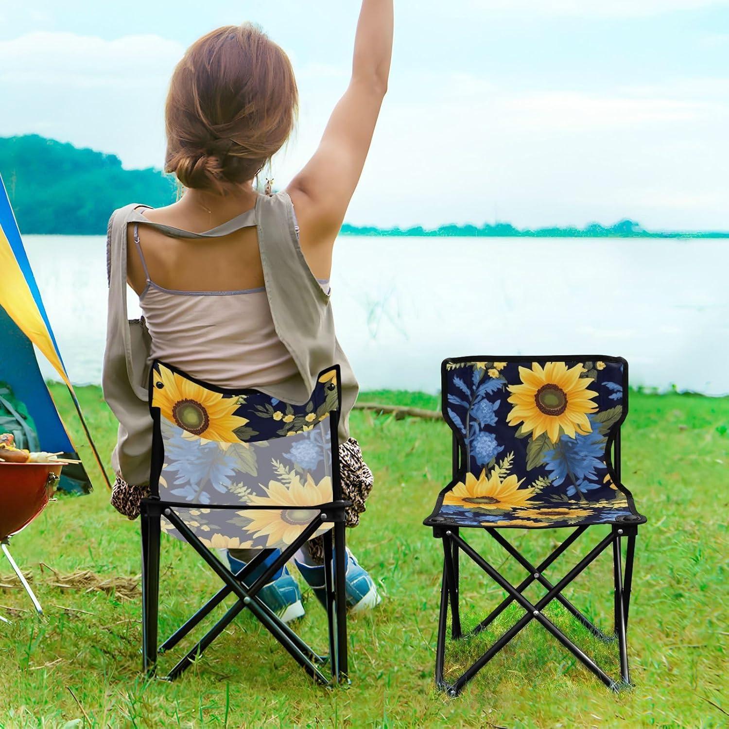 xigua Sunflower Portable Camping Chairs,Outdoor Folding Camping Chair for Camping Hiking,Beach,Fishing113