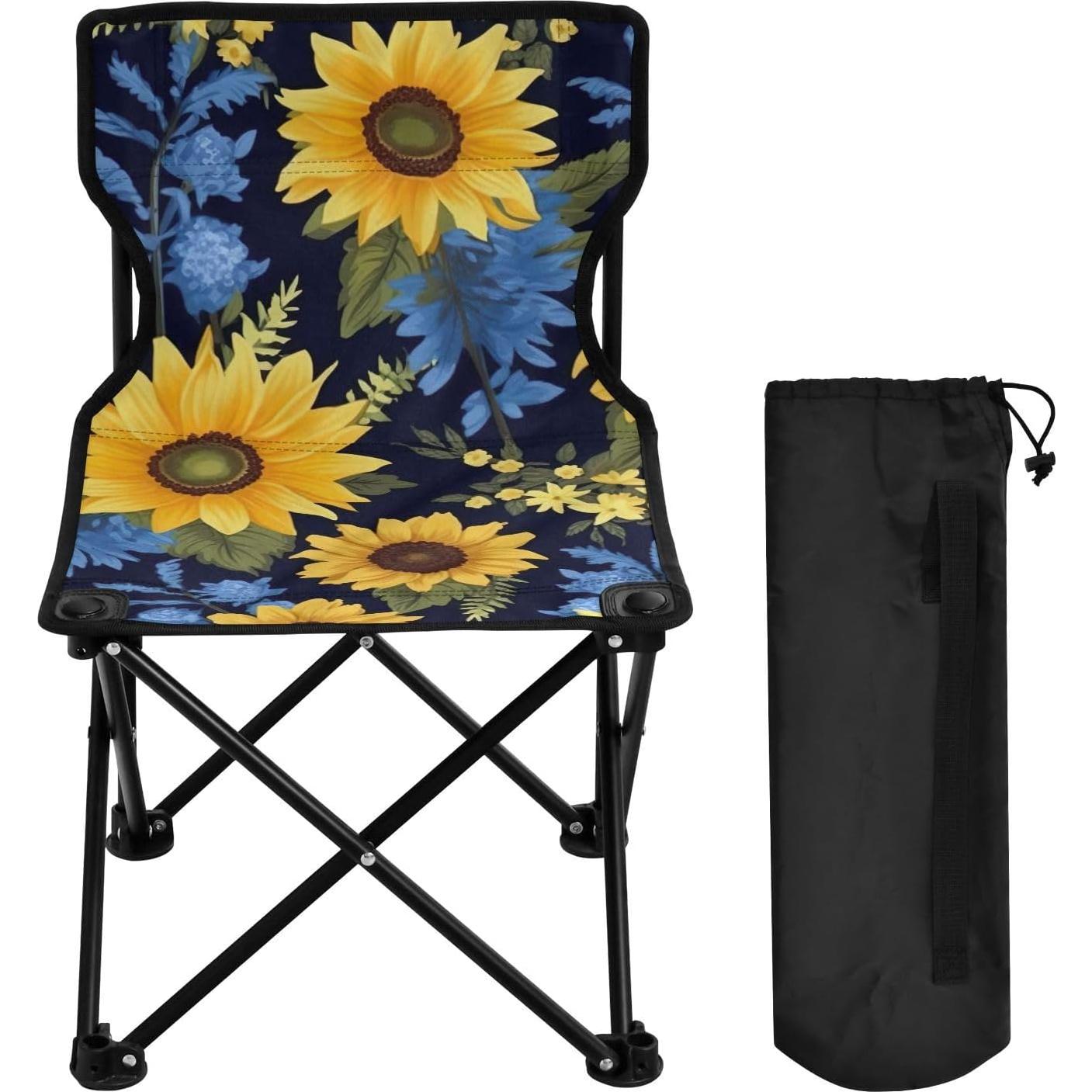xigua Sunflower Portable Camping Chairs,Outdoor Folding Camping Chair for Camping Hiking,Beach,Fishing113