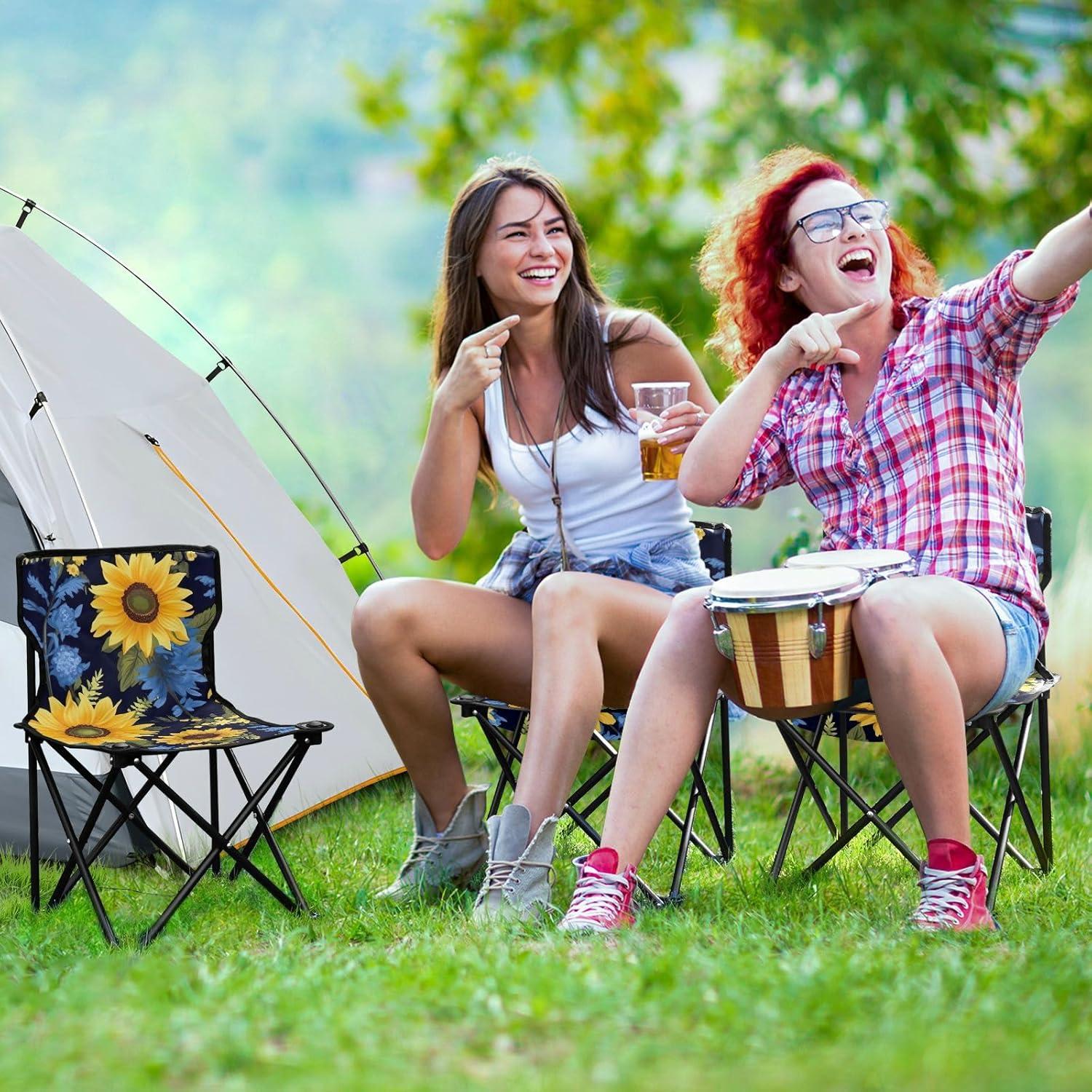 xigua Sunflower Portable Camping Chairs,Outdoor Folding Camping Chair for Camping Hiking,Beach,Fishing113