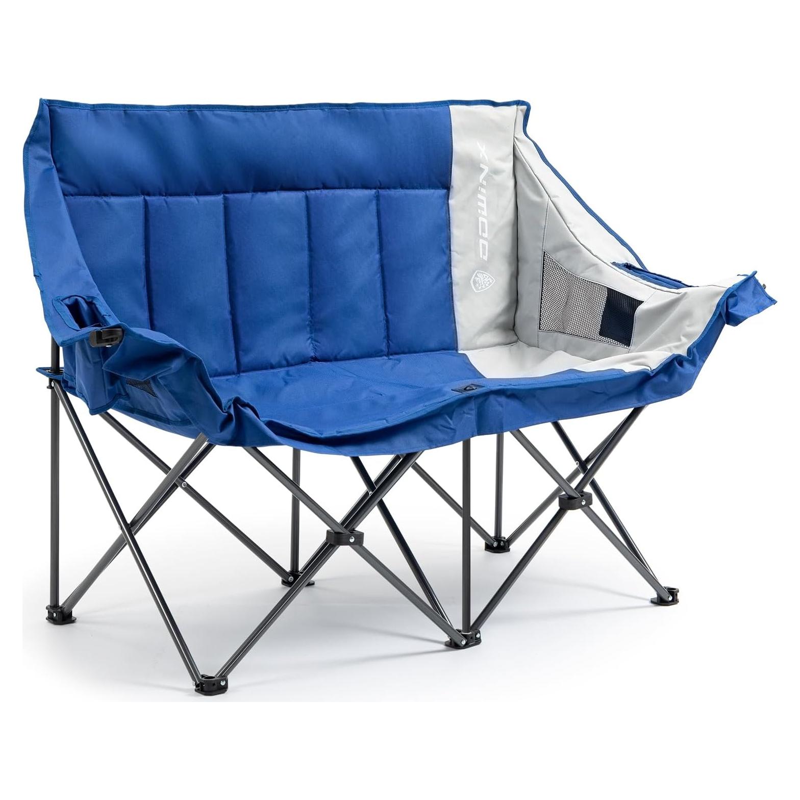 Silla de Camping Doble Dowinx Plegable 200kg Azul