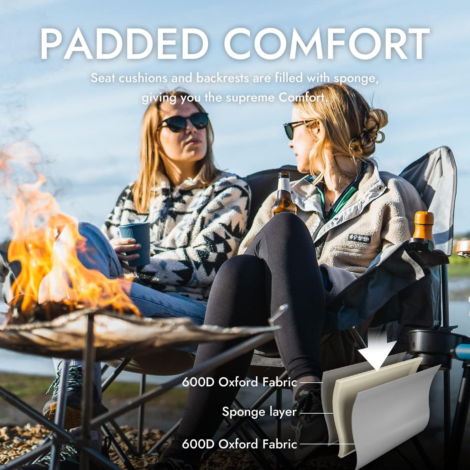 Silla de Camping Doble Dowinx Plegable 200kg Azul