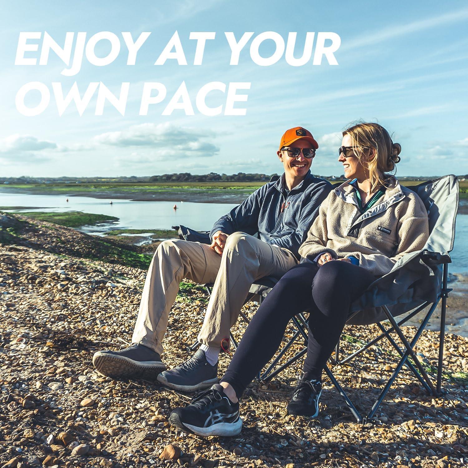 Silla de Camping Doble Dowinx Plegable 200kg Azul