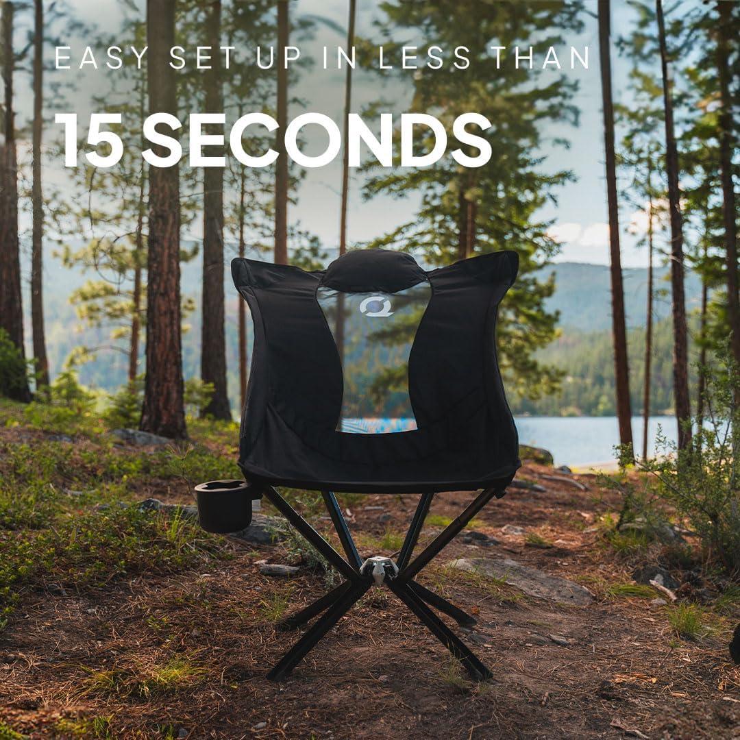 Silla de Lounge Plegable CLIQ EpiQ Negra - Soporta 227 Kg