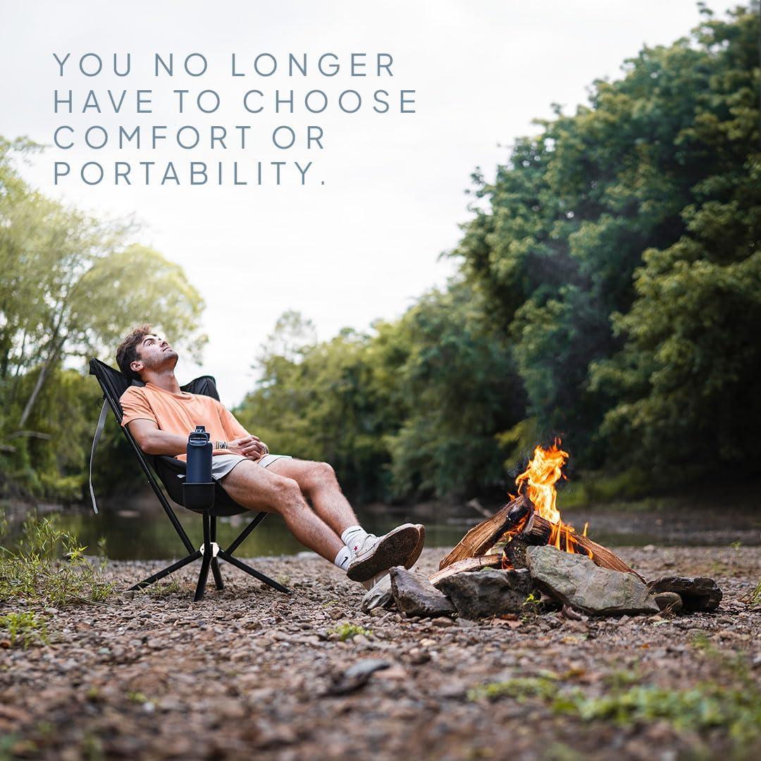 Silla de Lounge Plegable CLIQ EpiQ Negra - Soporta 227 Kg