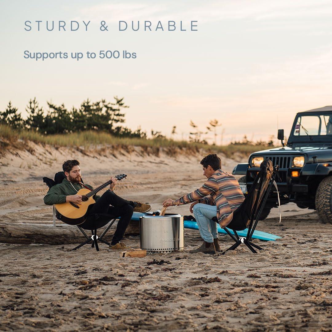 Silla de Lounge Plegable CLIQ EpiQ Negra - Soporta 227 Kg