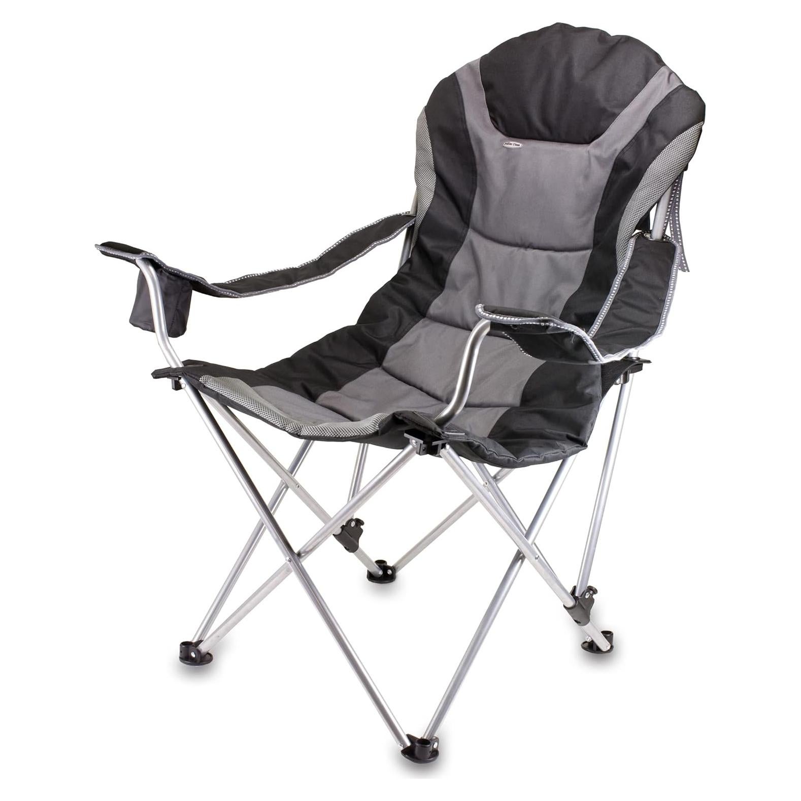 Silla de Camping Reclinable Picnic Time Negra con Bolsa