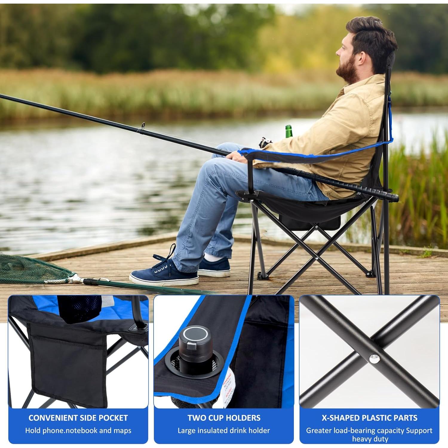 Silla de Camping Padded EMERIT 2 Pack Sobredimensionada 350kg