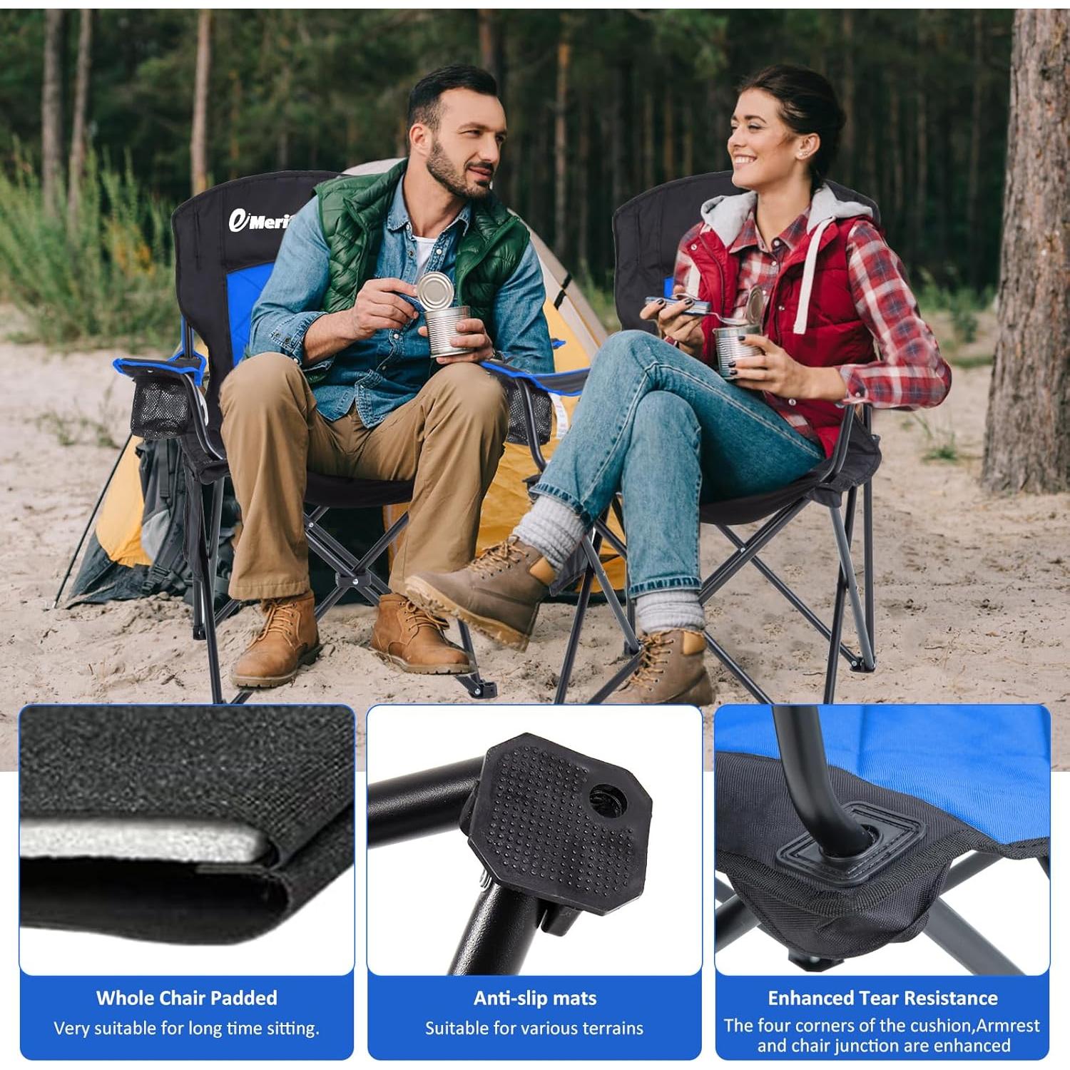 Silla de Camping Padded EMERIT 2 Pack Sobredimensionada 350kg