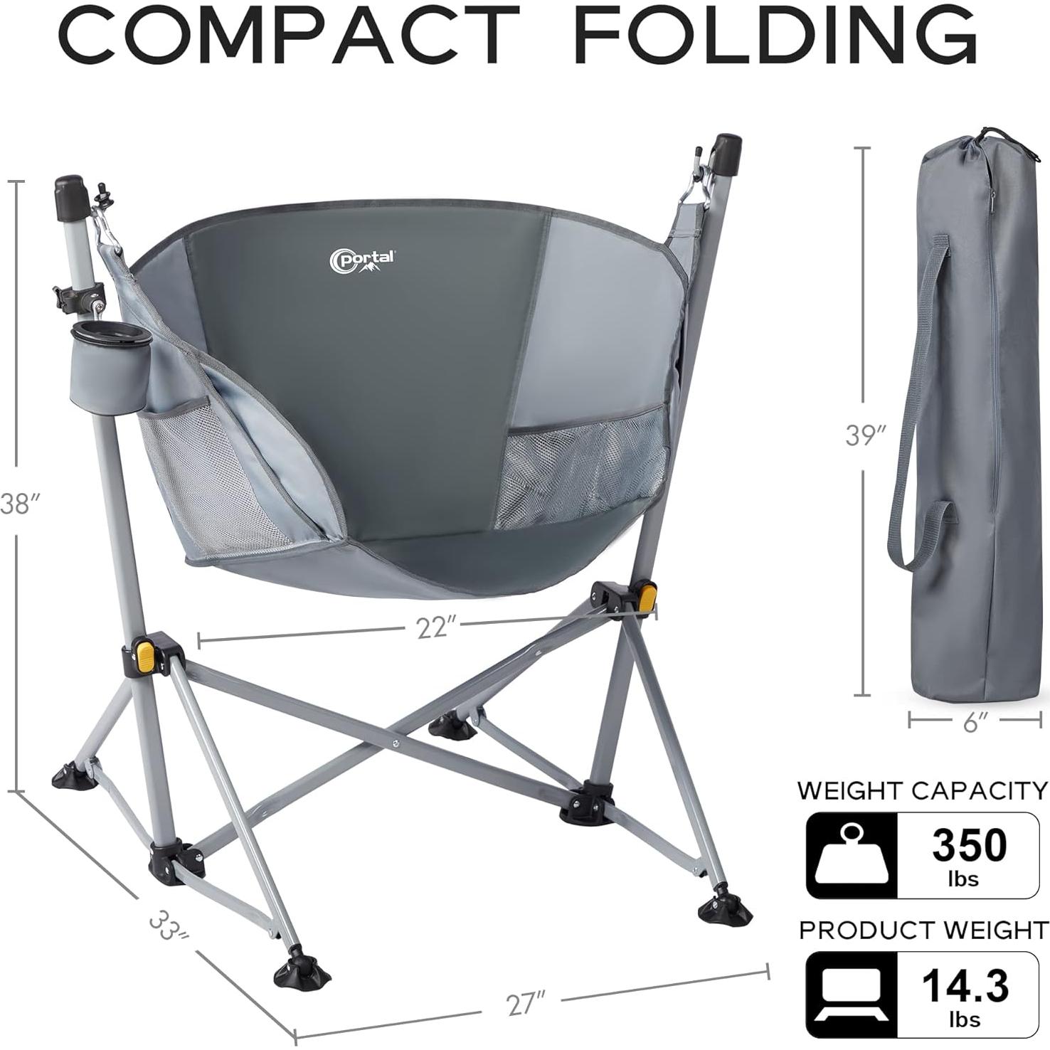 Silla de Camping Colgante Portal HM-047-DKGY Gris 159 kg