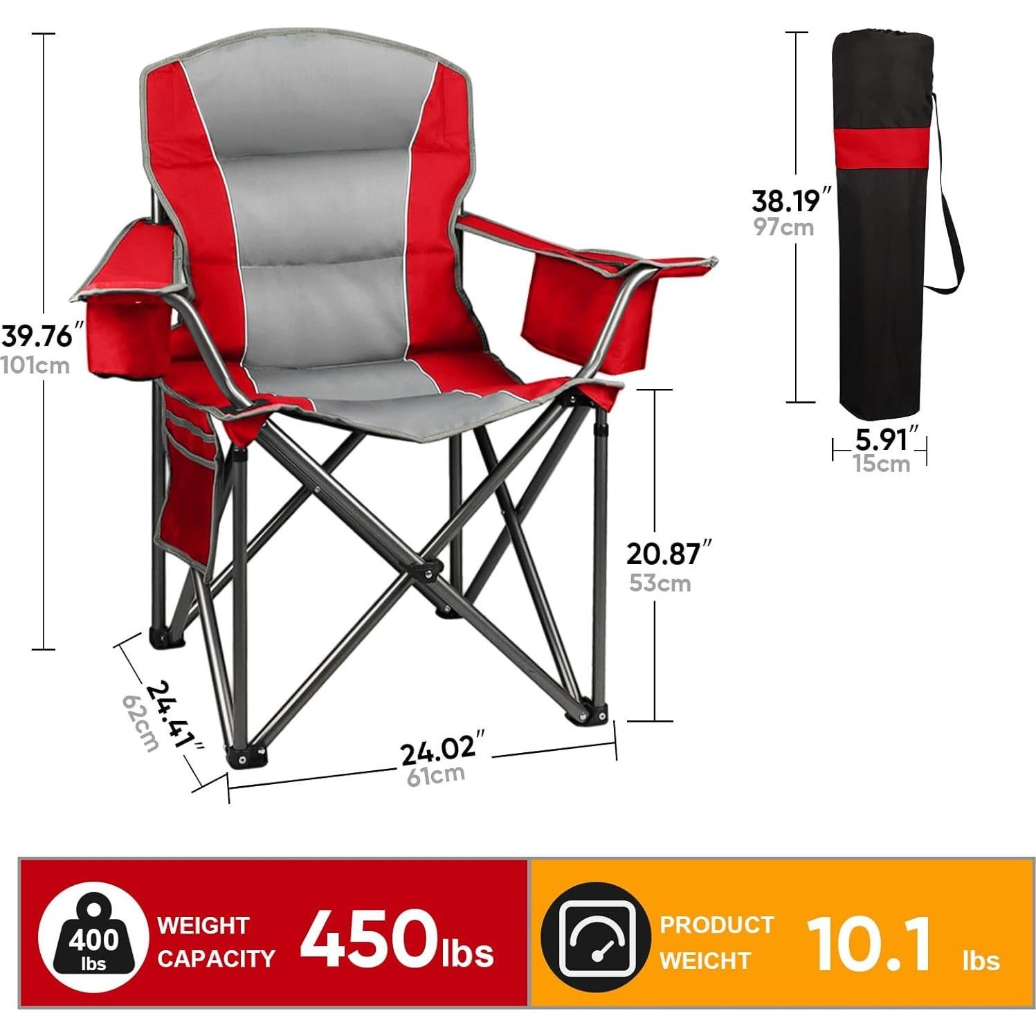 Paquete de 2 Sillas de Camping Plegables Colorsoul - Alta Resistencia