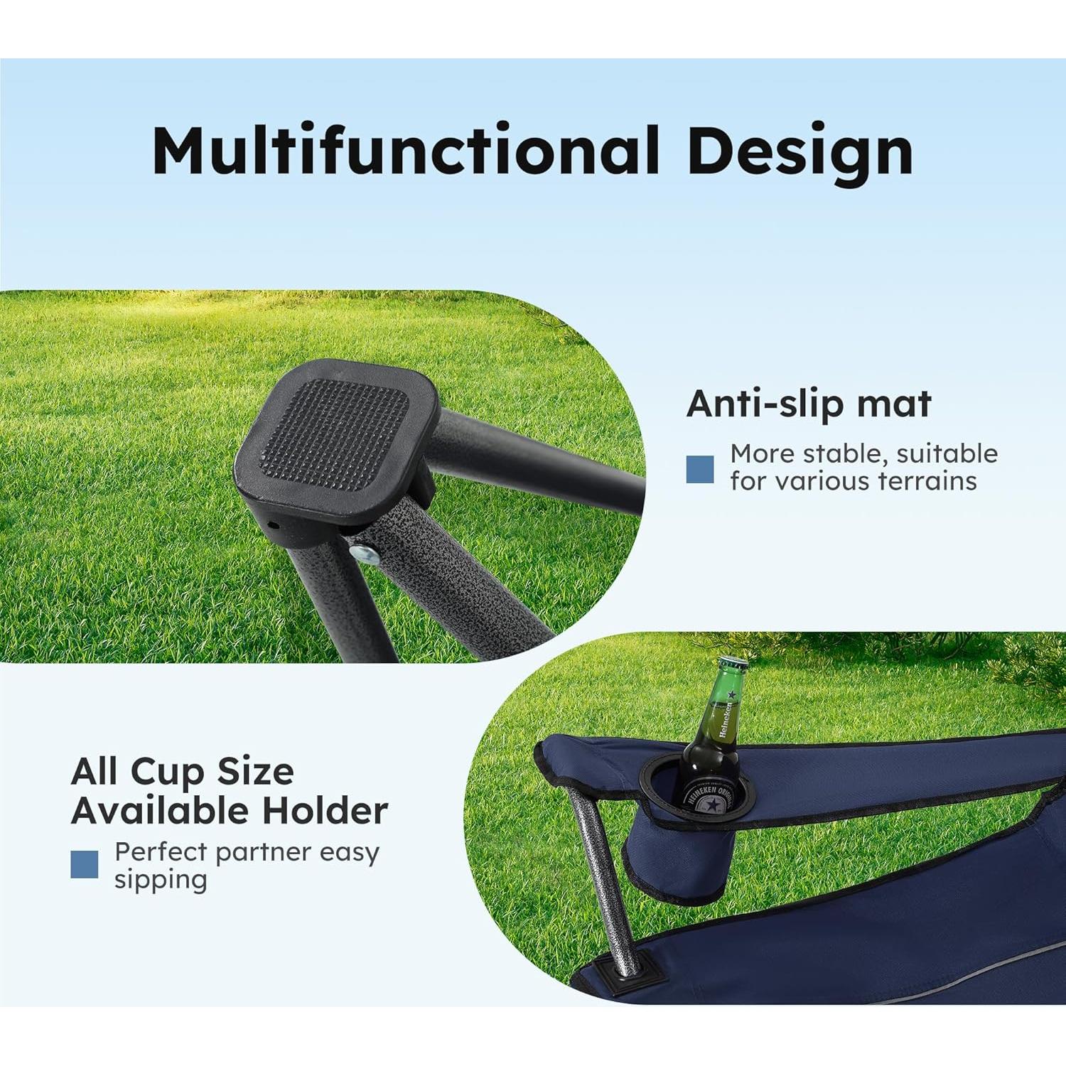 Silla de Camping Plegable ALPHA CAMP con Sombrilla 350 LBS