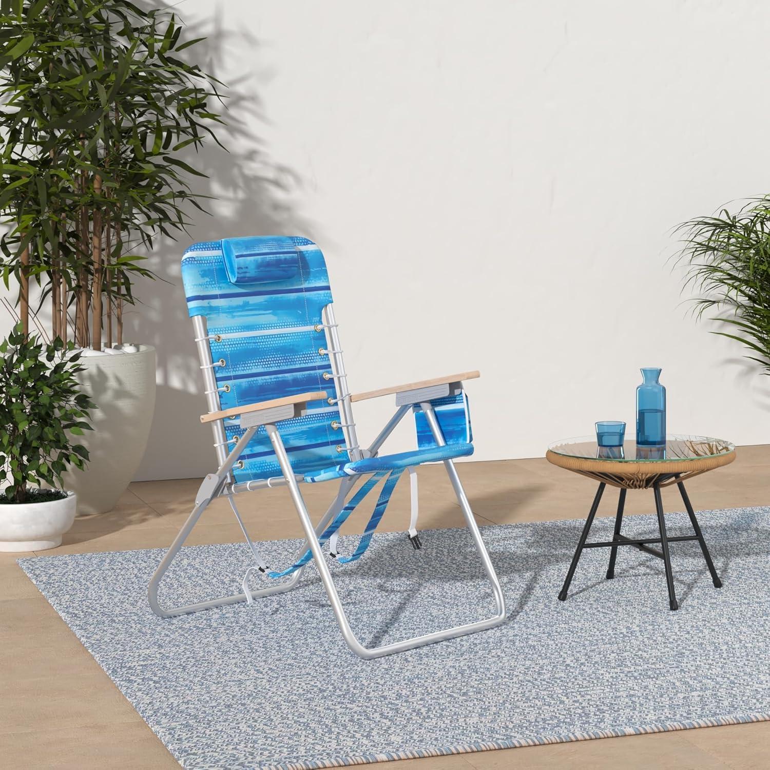 Silla de Playa Hi-Boy RIO Gear Plegable 4 Posiciones Rayas