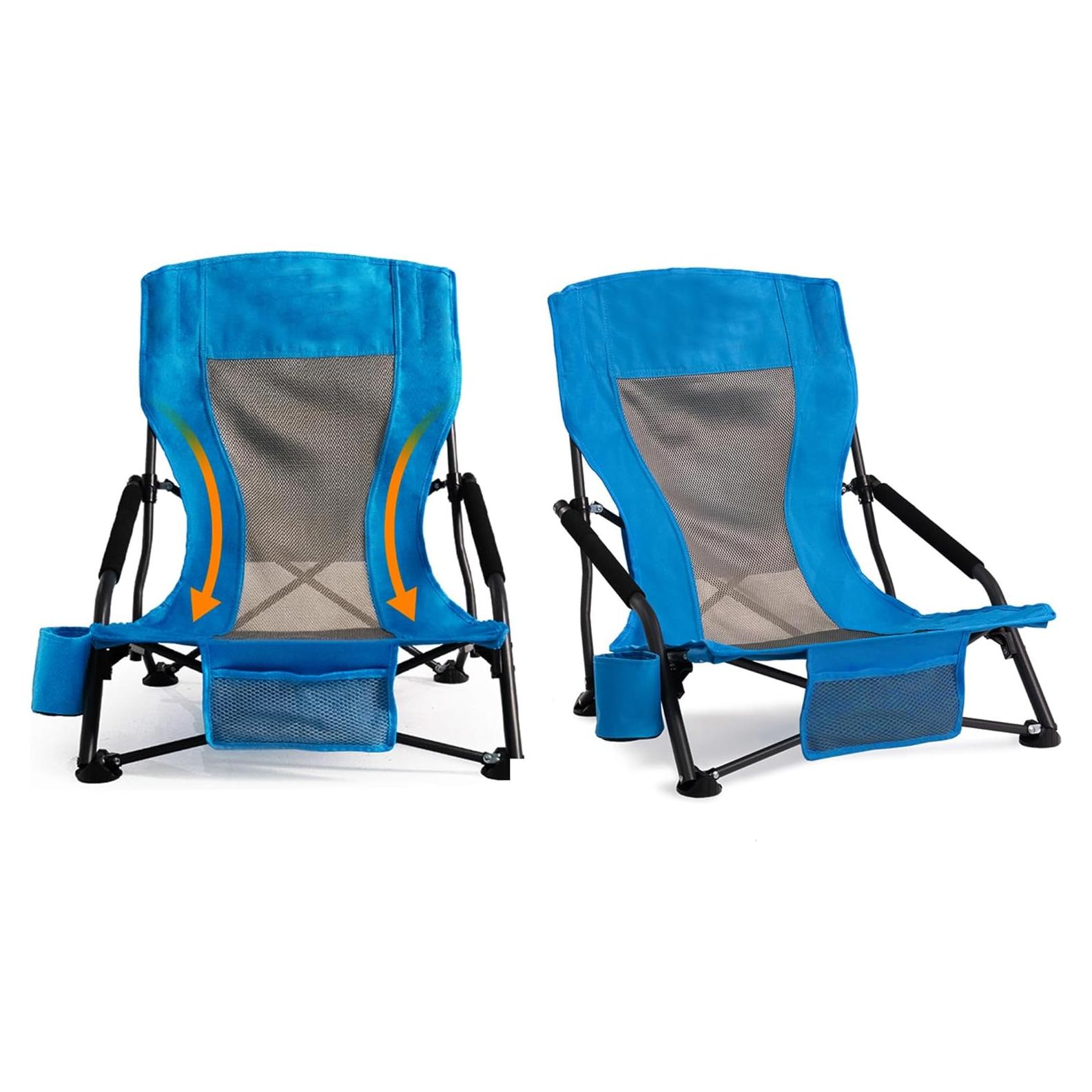 Silla de Playa Plegable Foristrail 2 PCS Azul Claro 300lbs