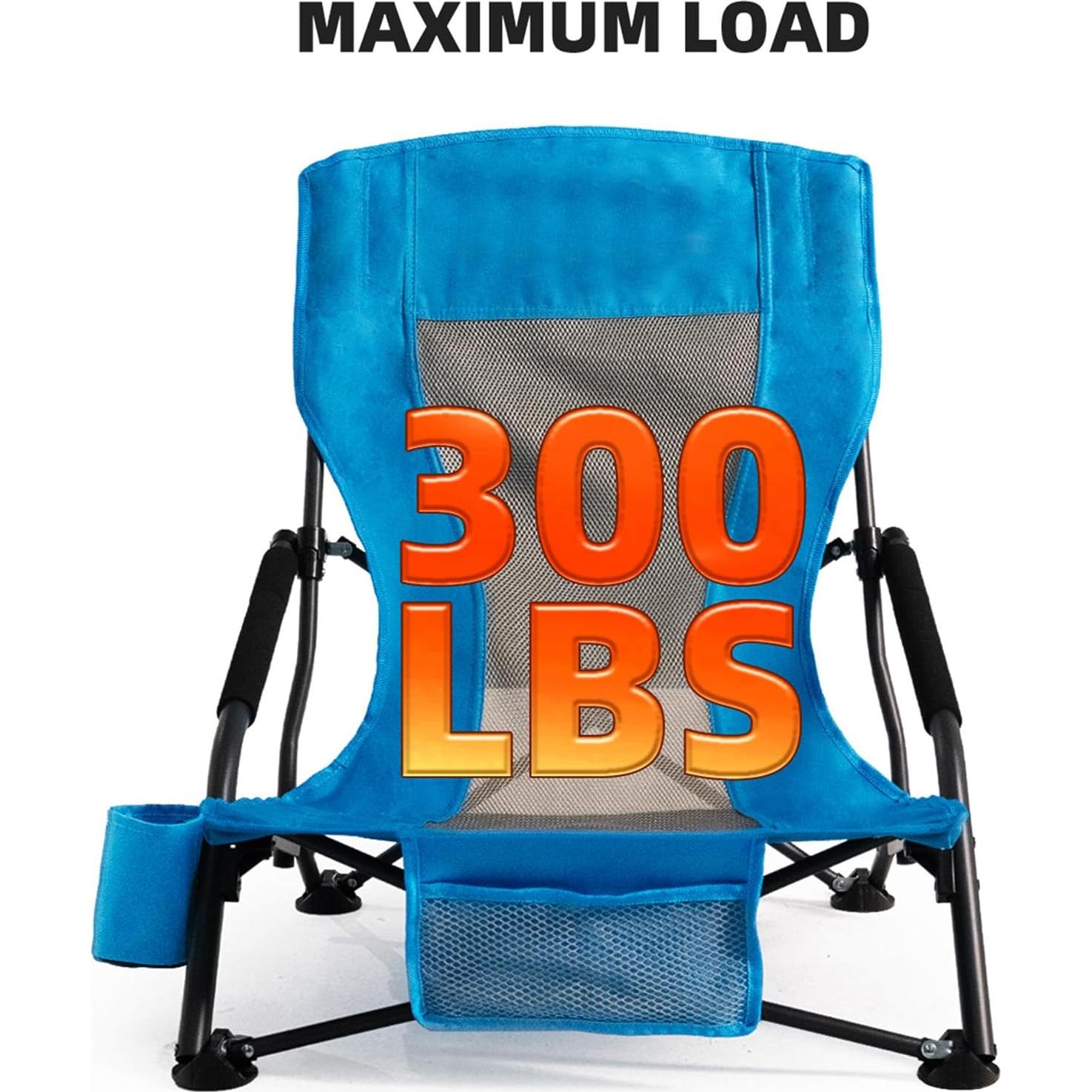 Silla de Playa Plegable Foristrail 2 PCS Azul Claro 300lbs