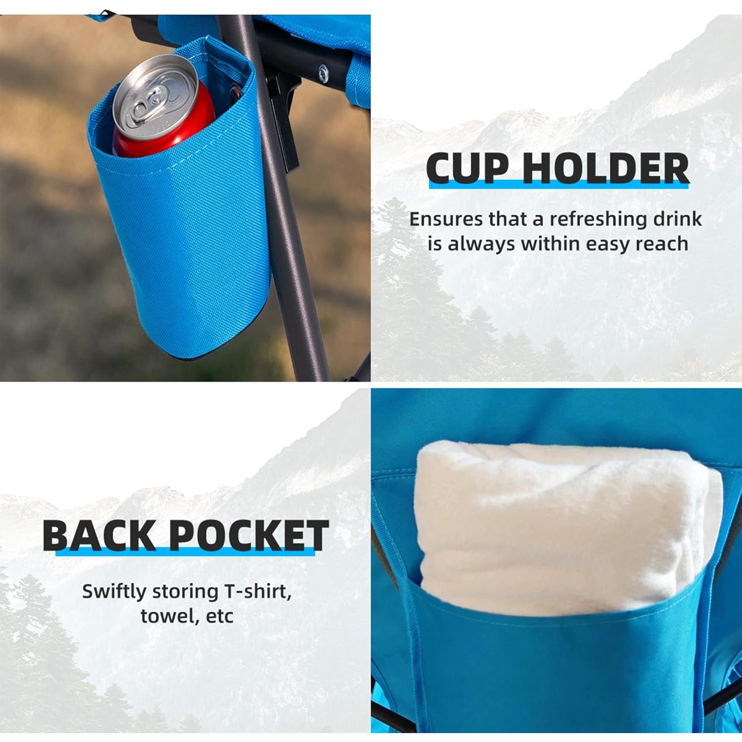 Silla de Playa Plegable Foristrail 2 PCS Azul Claro 300lbs