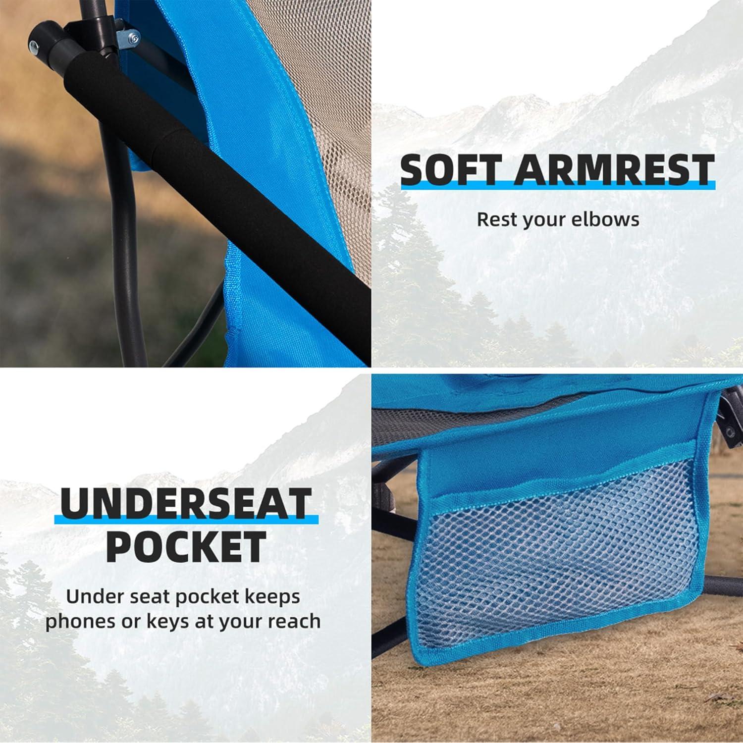 Silla de Playa Plegable Foristrail 2 PCS Azul Claro 300lbs