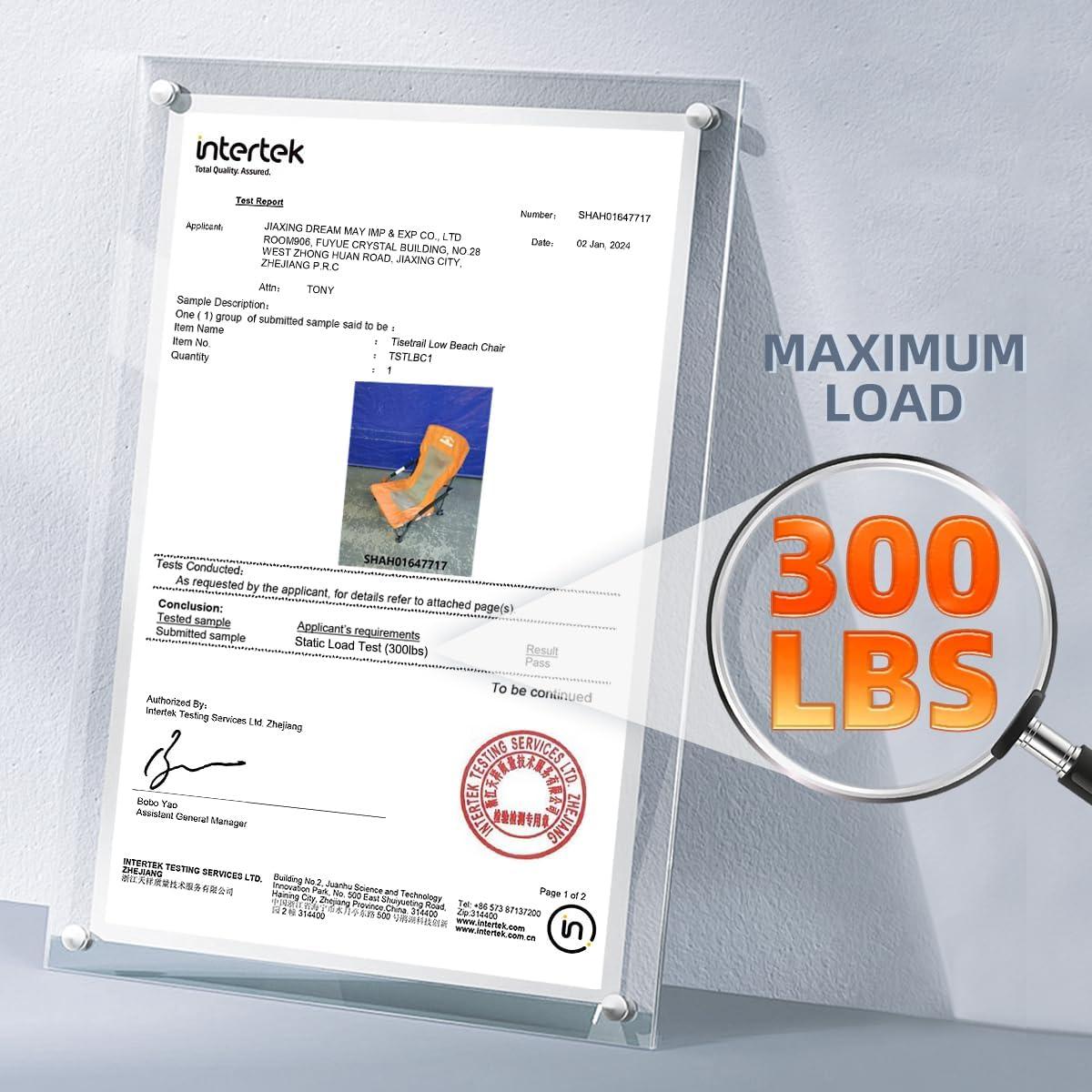 Silla de Playa Plegable Foristrail 2 PCS Azul Claro 300lbs