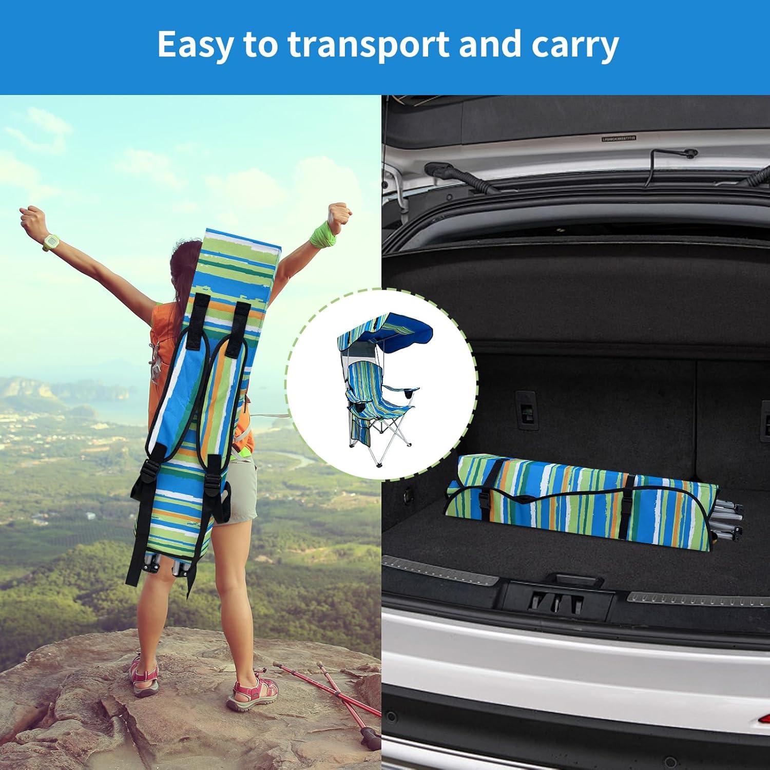 Silla de Camping Plegable CAMP SOLUTIONS con Sombrilla 136 kg