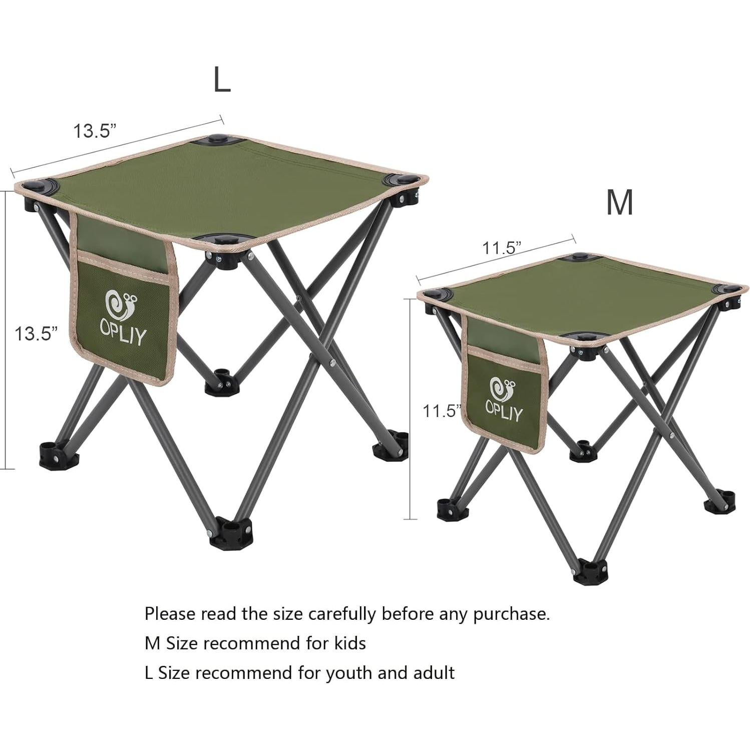 Taburete Plegable Portátil Opliy Verde 34.3 cm - Camping y Jardín