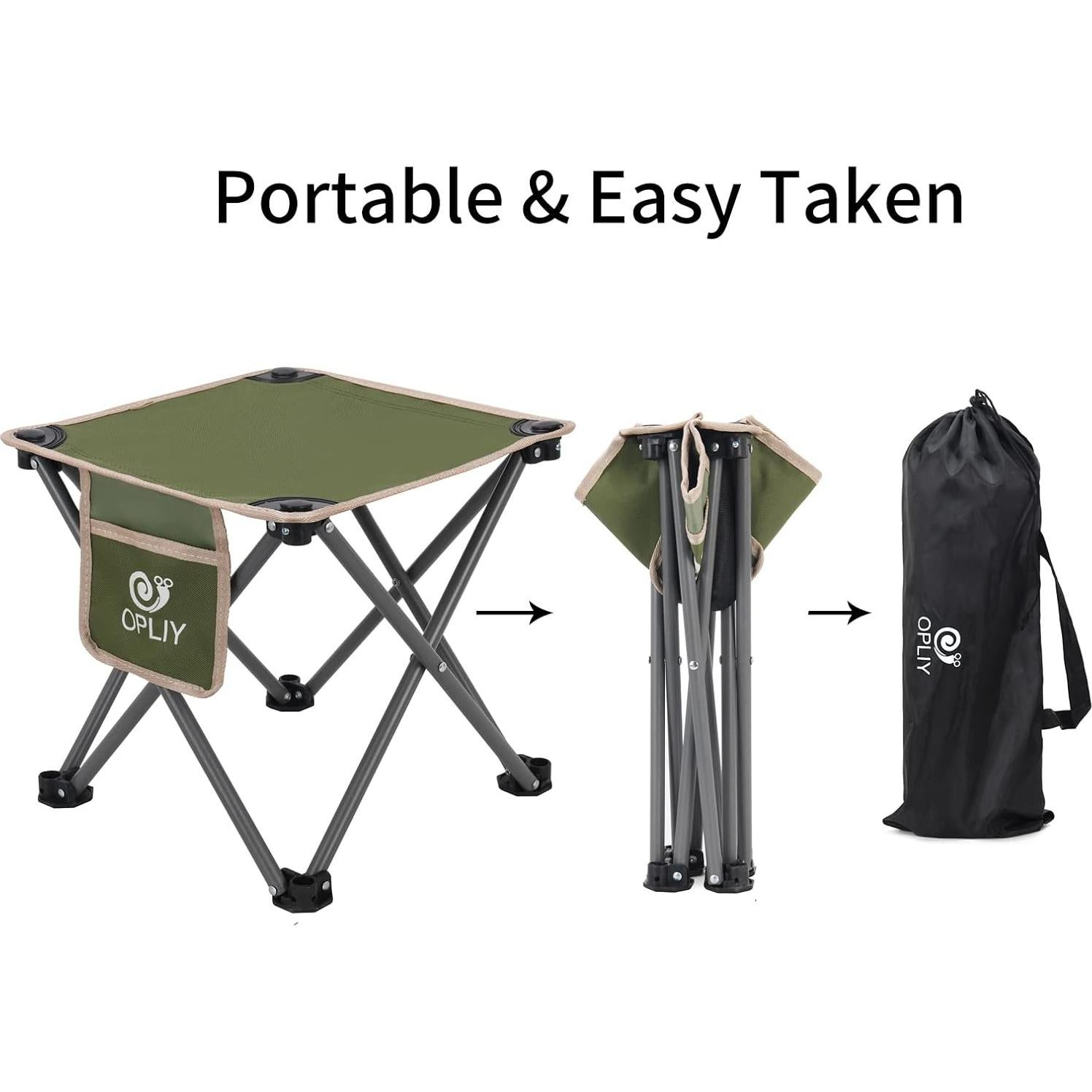 Taburete Plegable Portátil Opliy Verde 34.3 cm - Camping y Jardín