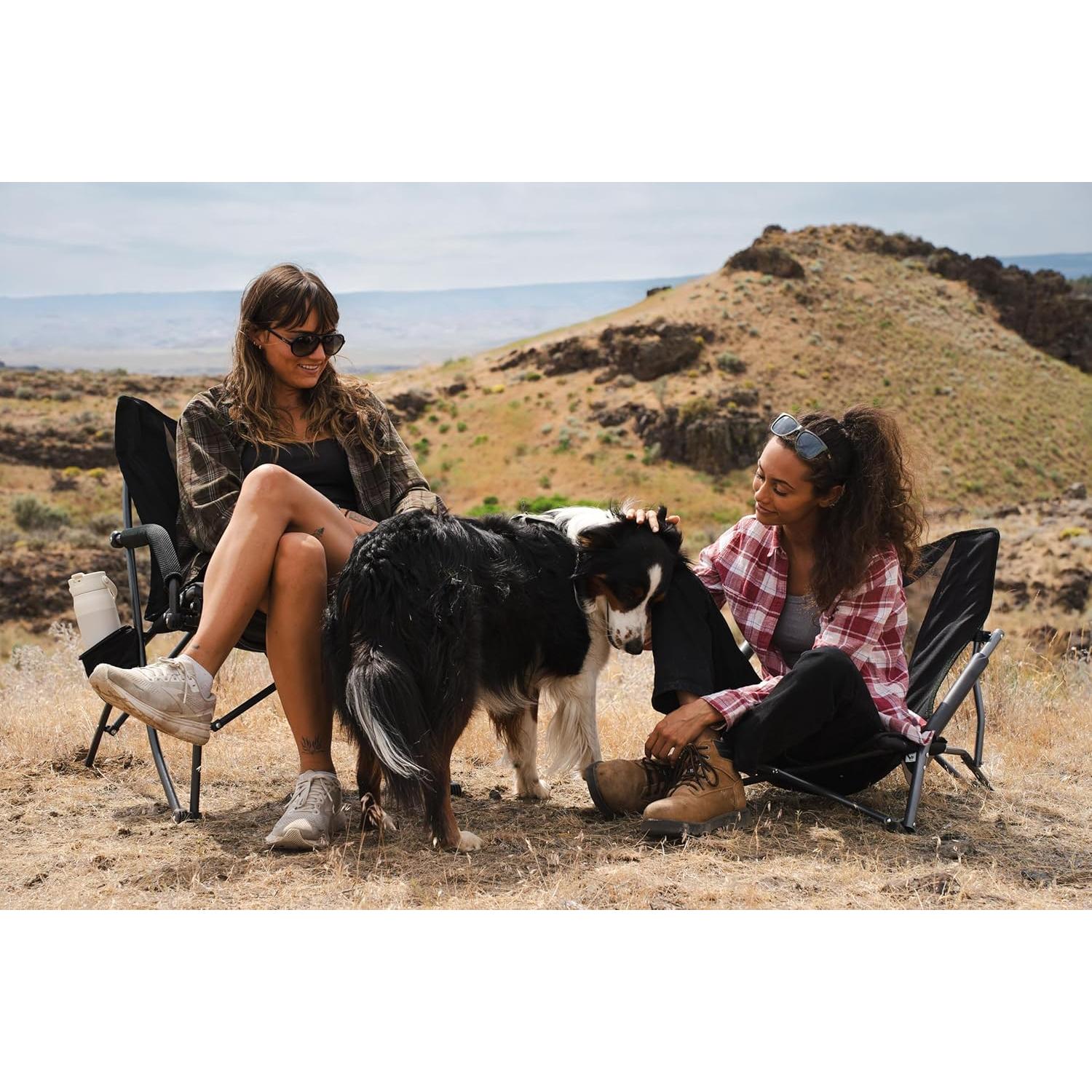 Silla de Campamento Plegable Cascade Mountain Tech Negra 102 kg