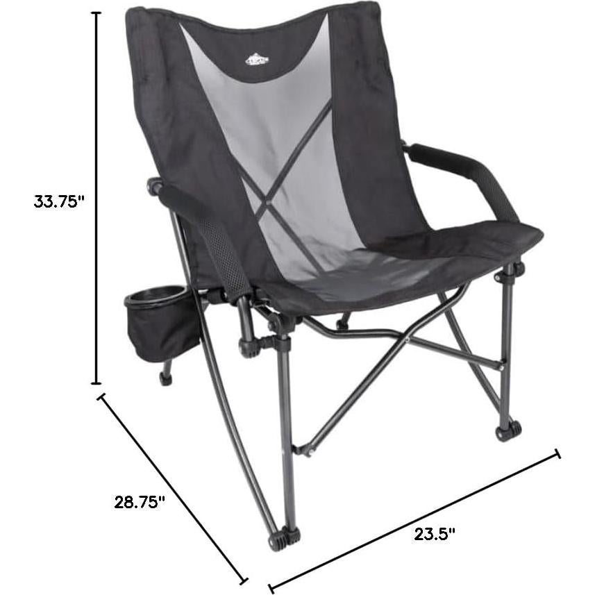 Silla de Campamento Plegable Cascade Mountain Tech Negra 102 kg