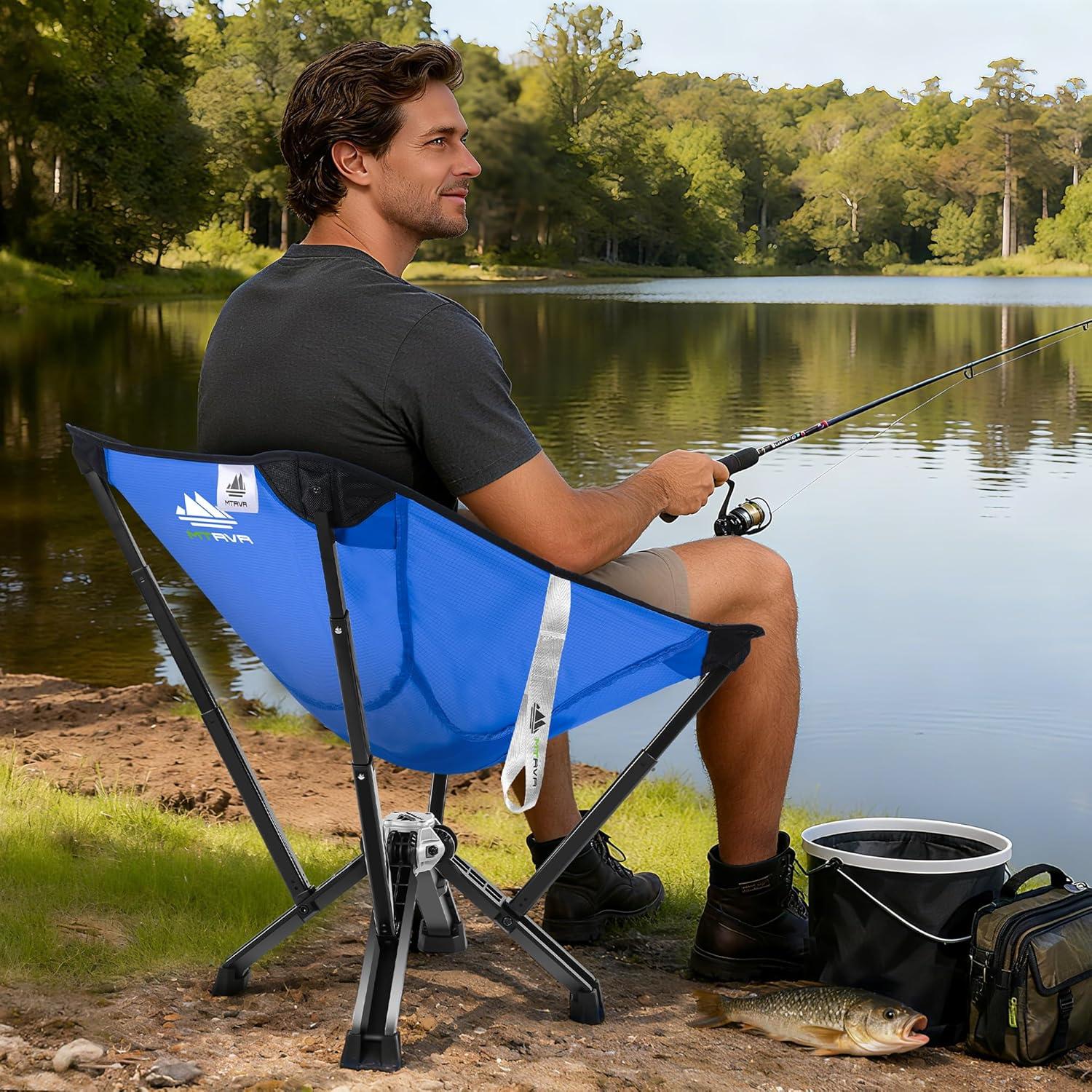 Silla de Camping Plegable MTRVR Azul Clásico 272 Kg