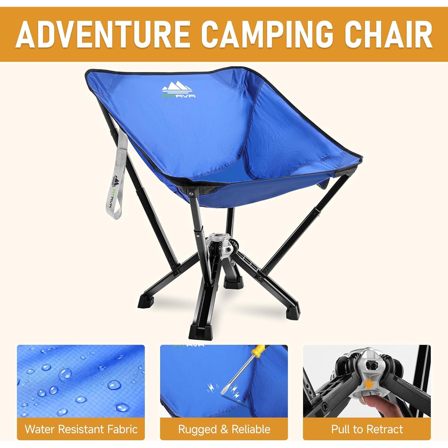 Silla de Camping Plegable MTRVR Azul Clásico 272 Kg